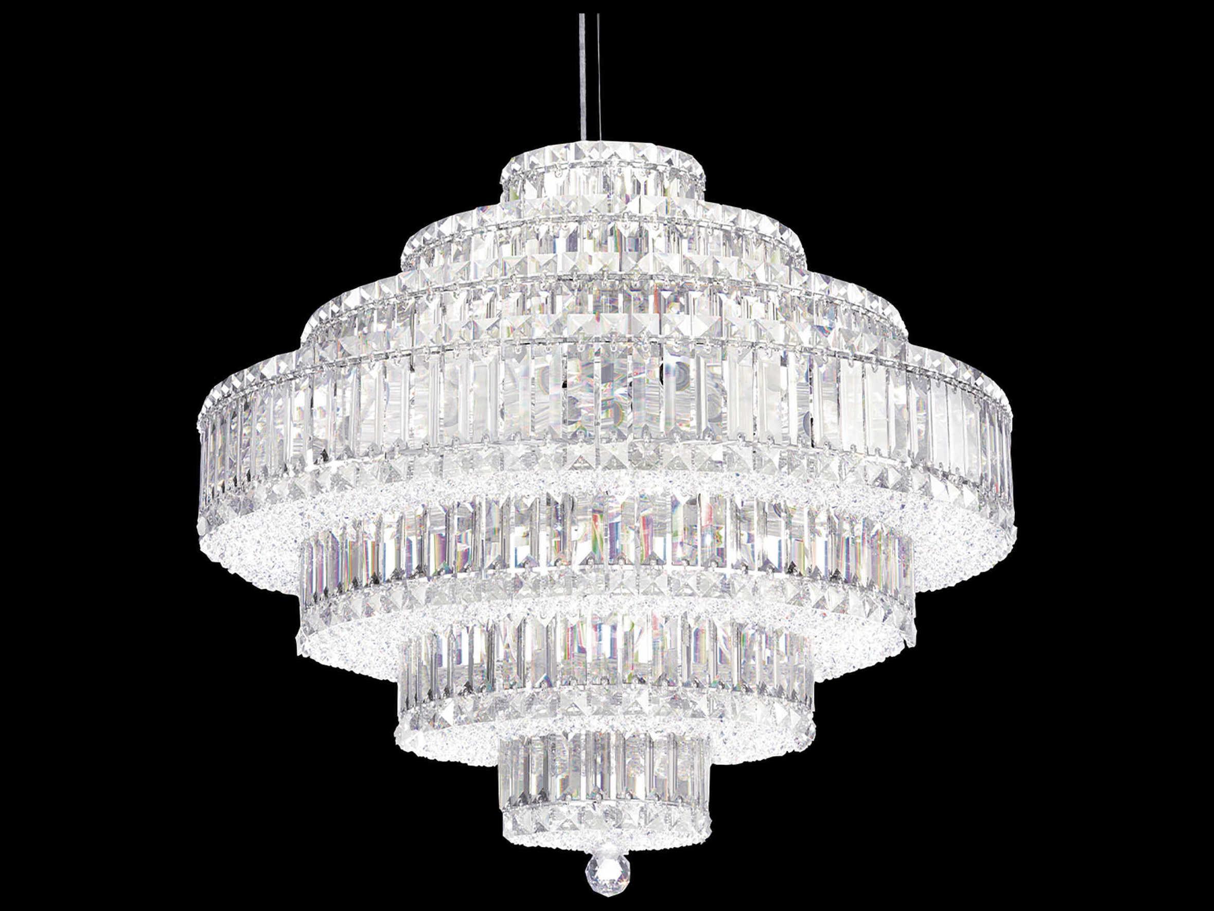 Schonbek Plaza 31-Light Stainless Steel Crystal Tiered Pendant
