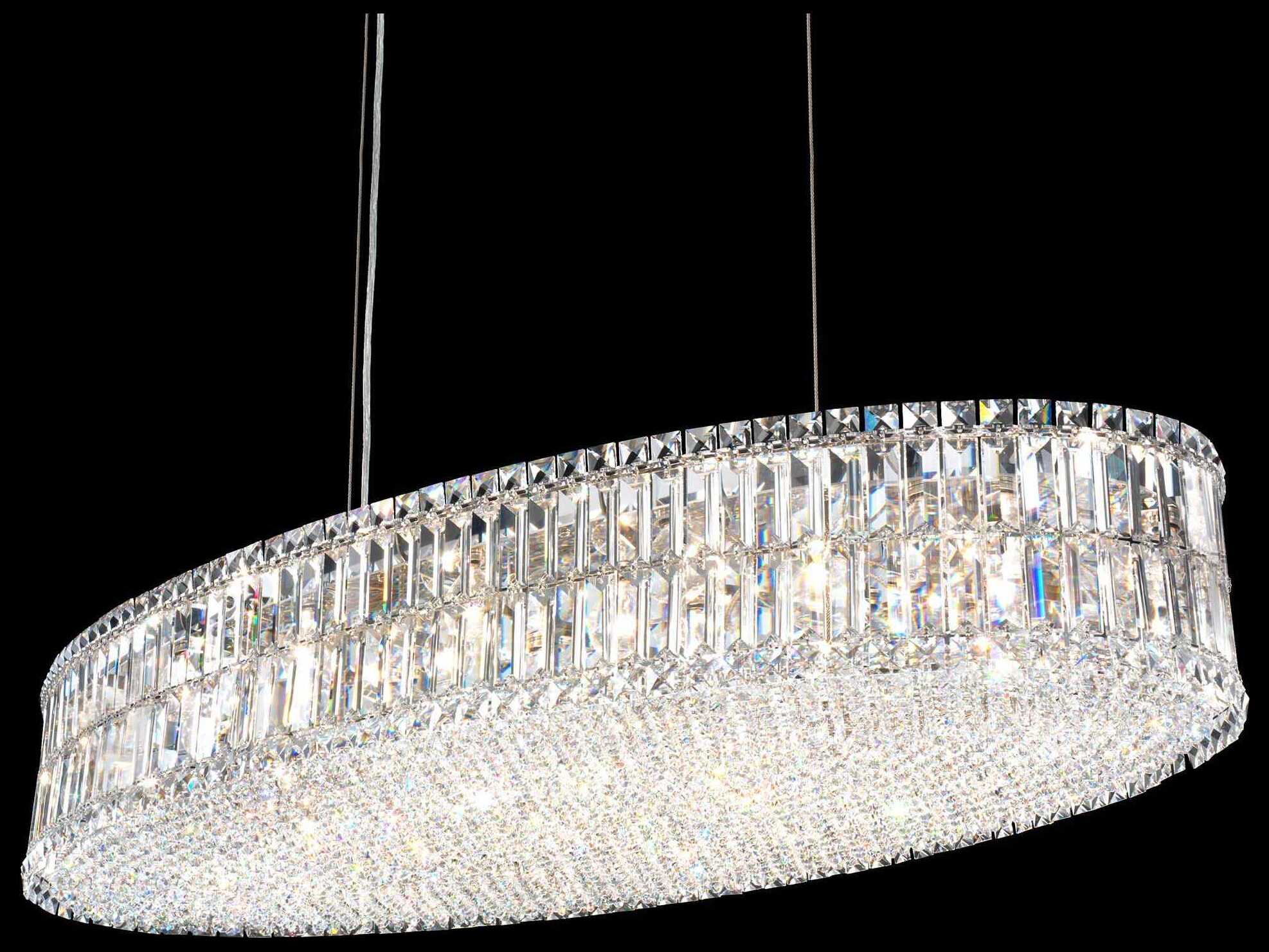 Schonbek Plaza 24-Light Stainless Steel Crystal Island Pendant