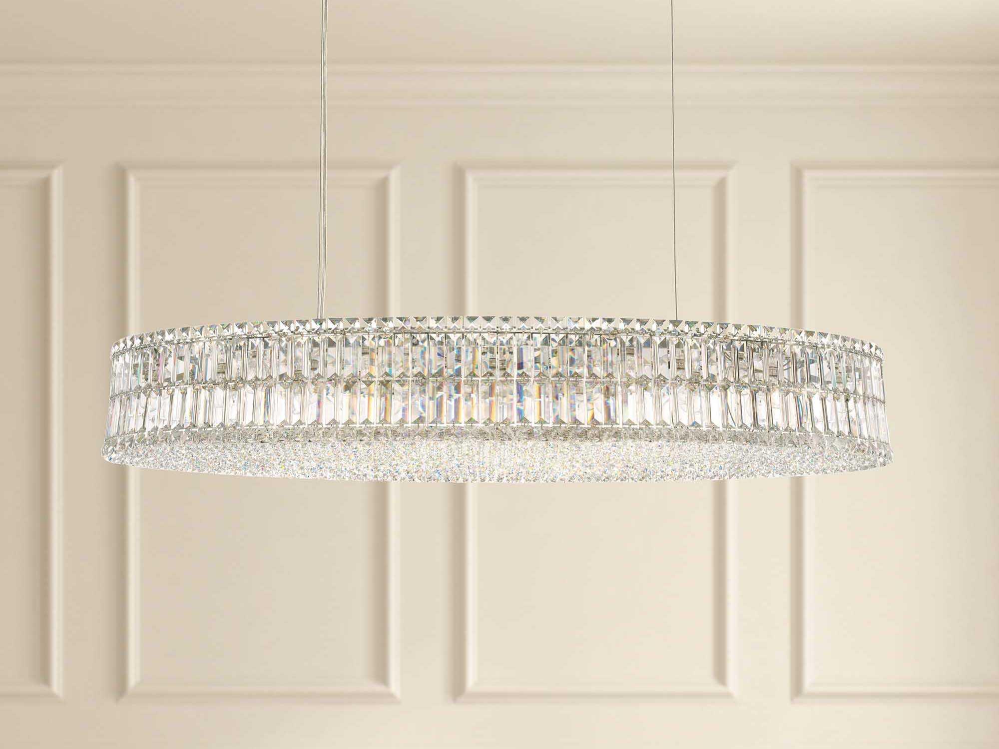 Schonbek Plaza 24-Light Stainless Steel Crystal Island Pendant