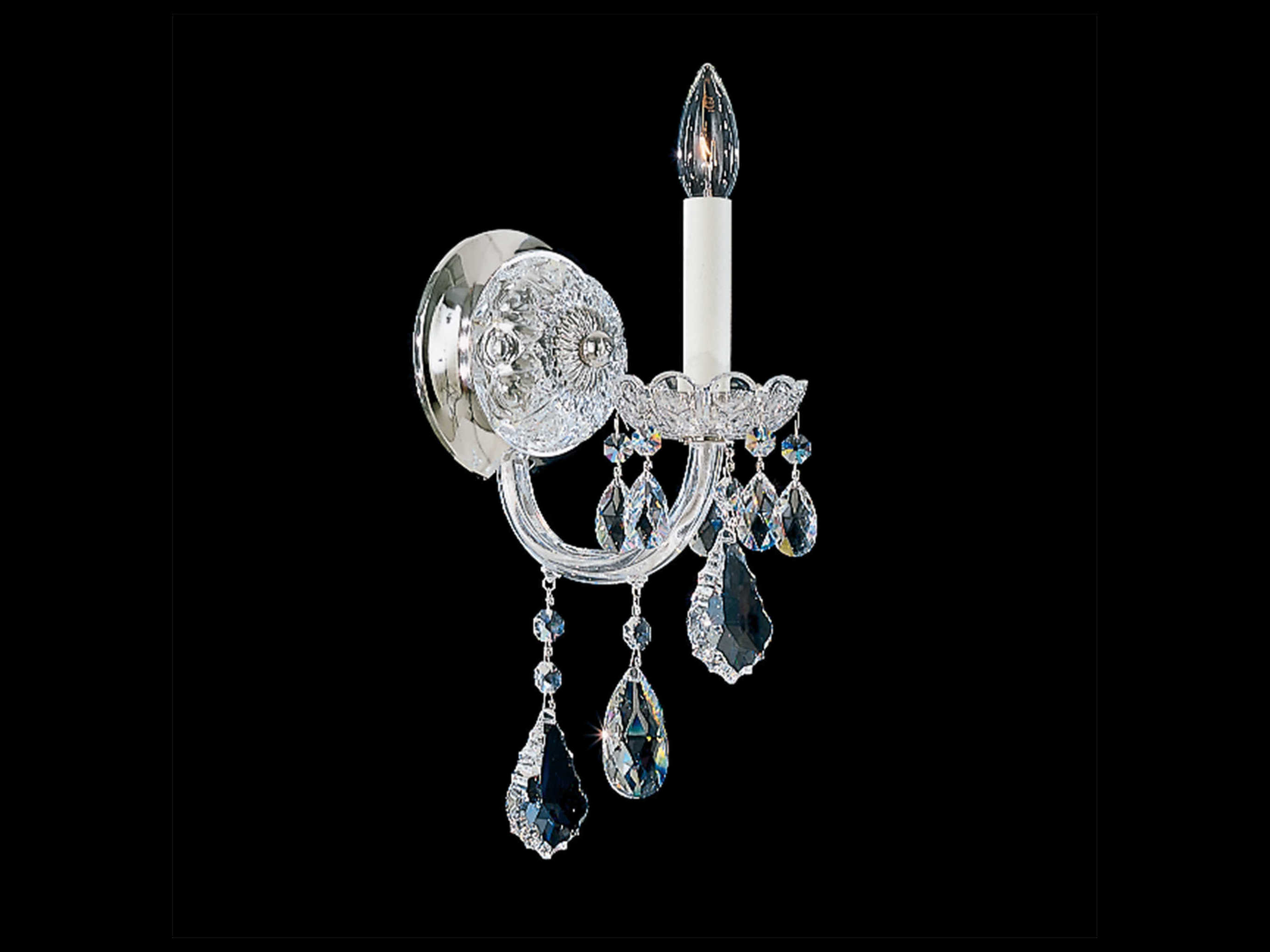 Schonbek Olde World 1-Light Silver Crystal Wall Sconce