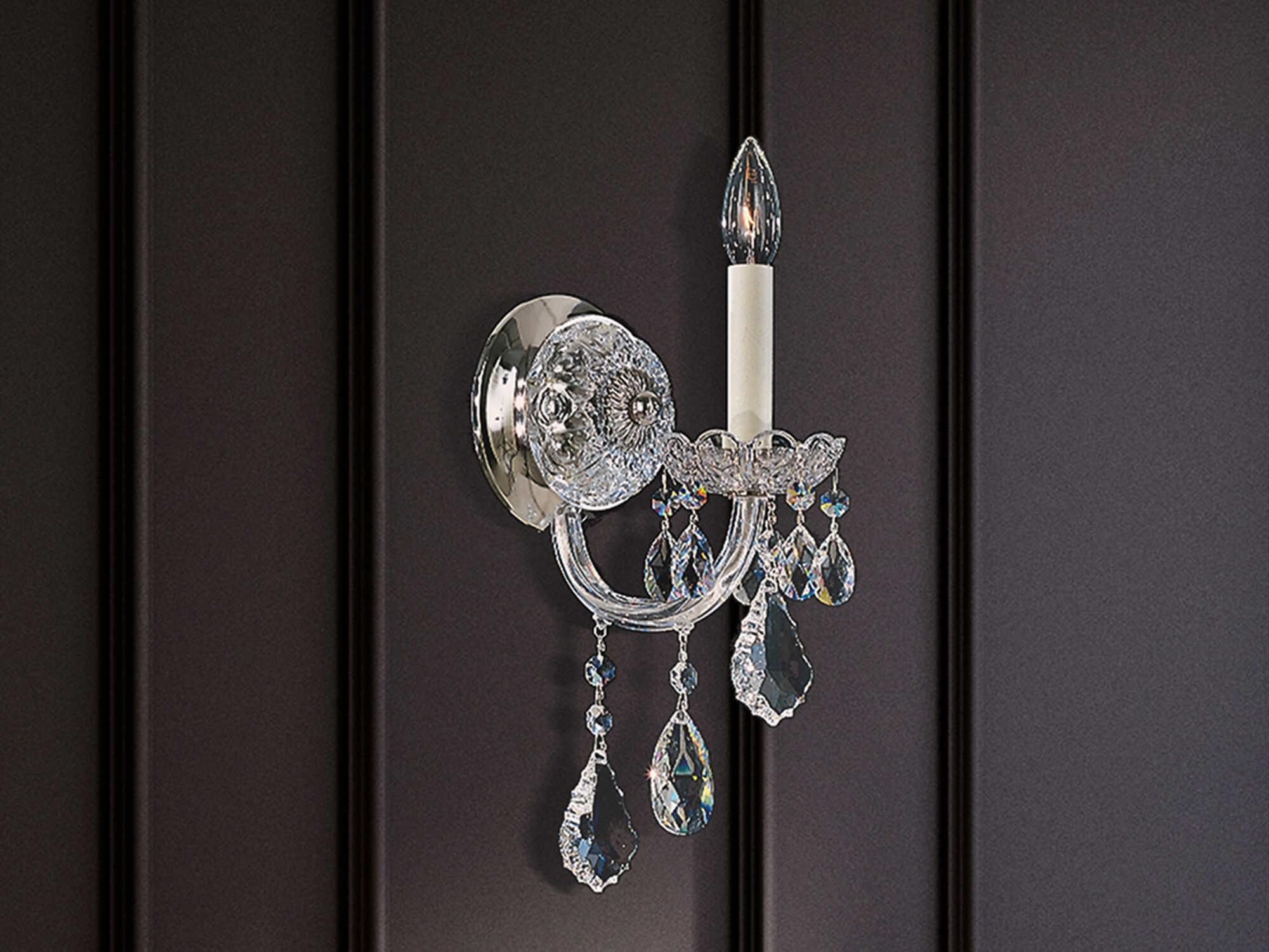 Schonbek Olde World 1-Light Silver Crystal Wall Sconce