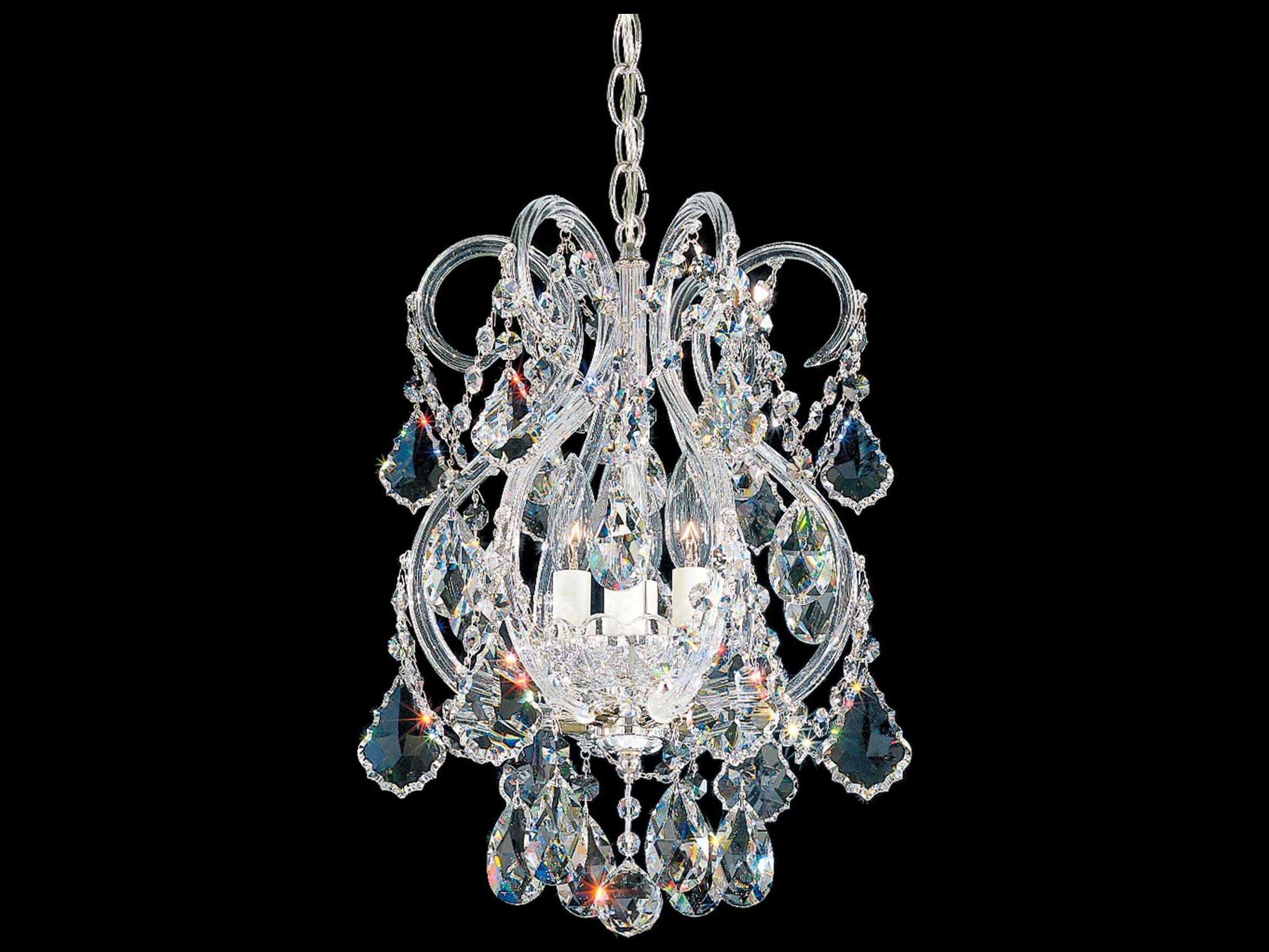 Schonbek Olde World 4-Light Silver Crystal Candelabra Chandelier