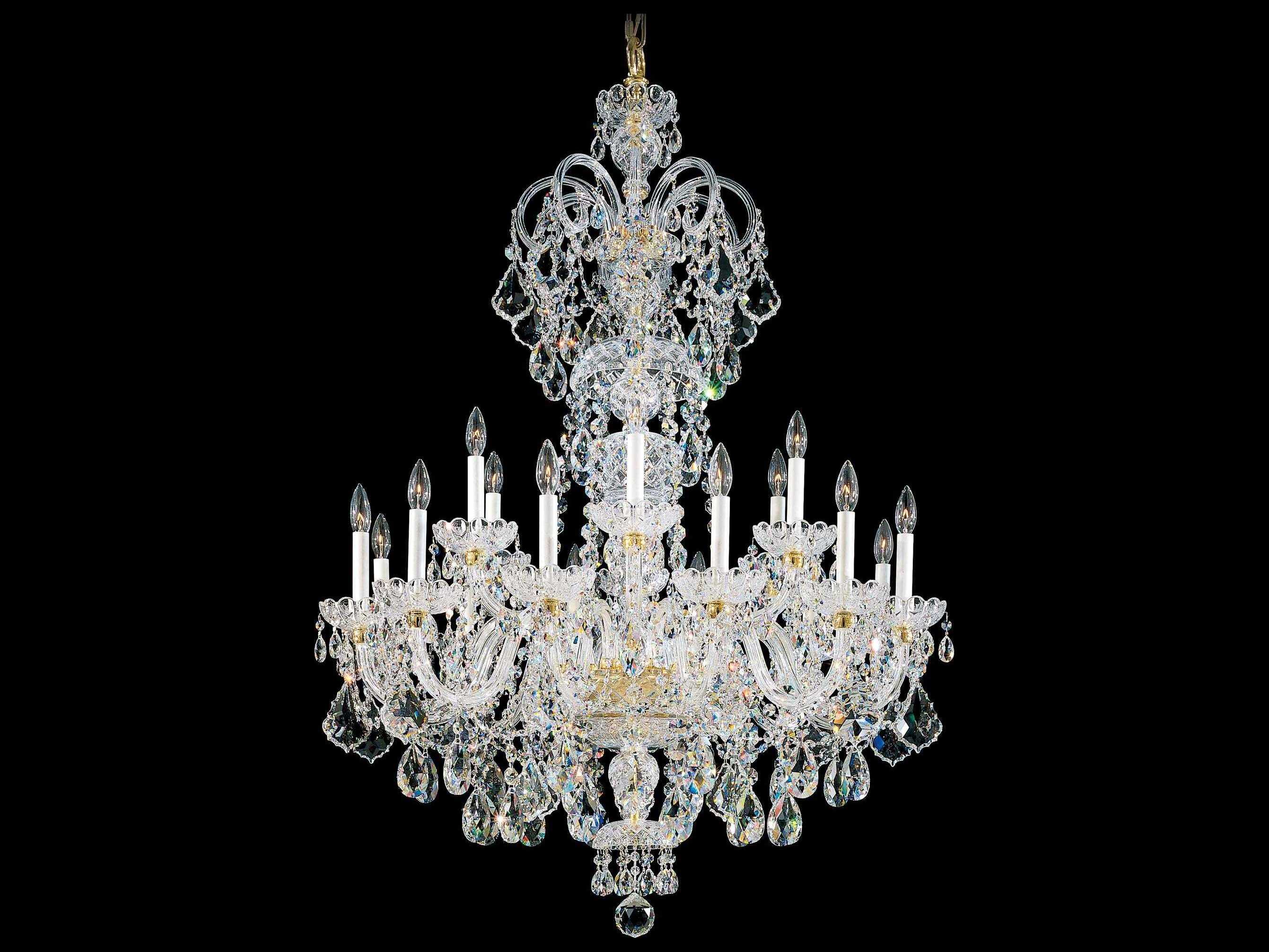 Schonbek Olde World 23-Light Gold Crystal Candelabra Chandelier