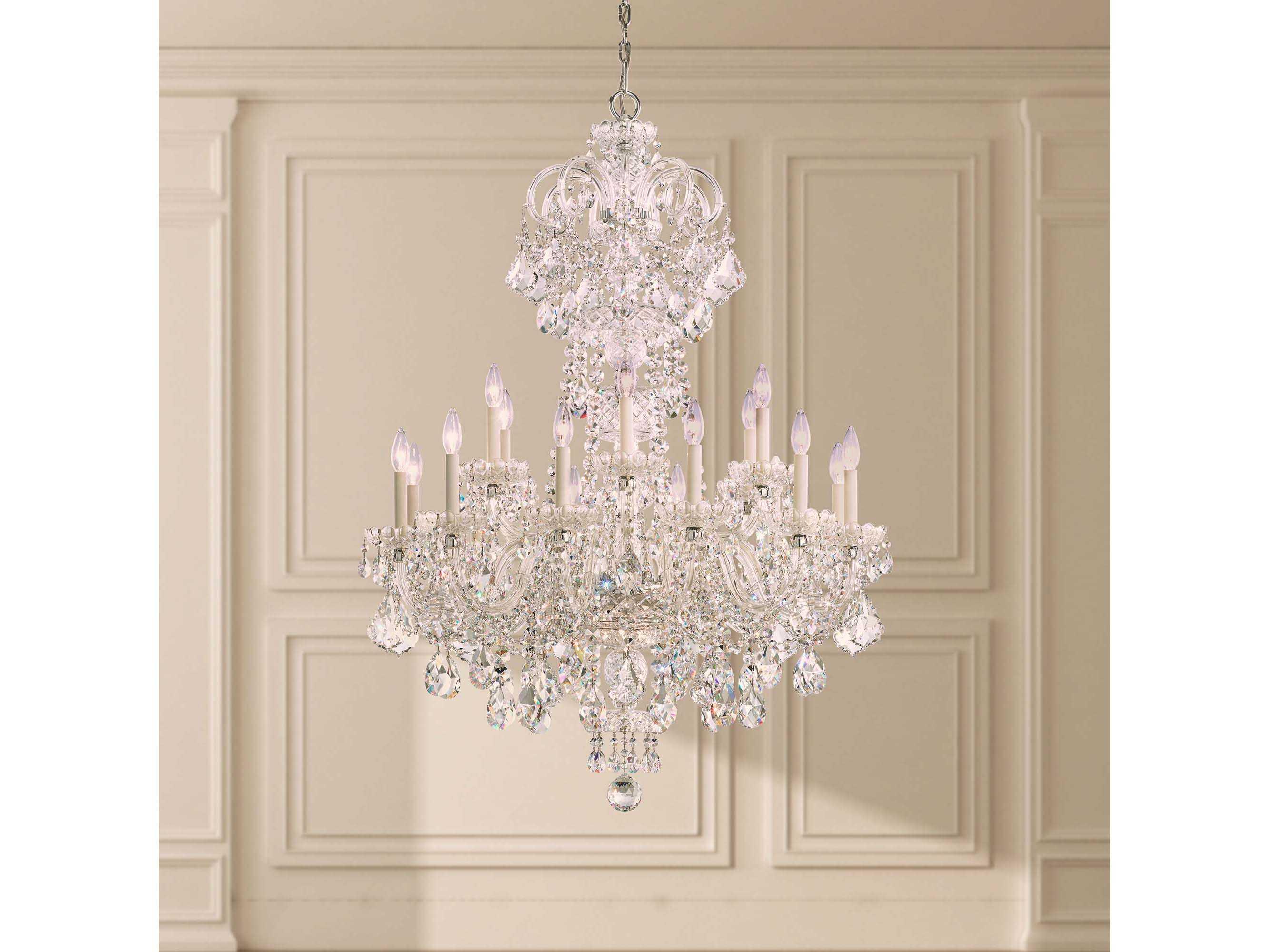 Schonbek Olde World 23-Light Gold Crystal Candelabra Chandelier