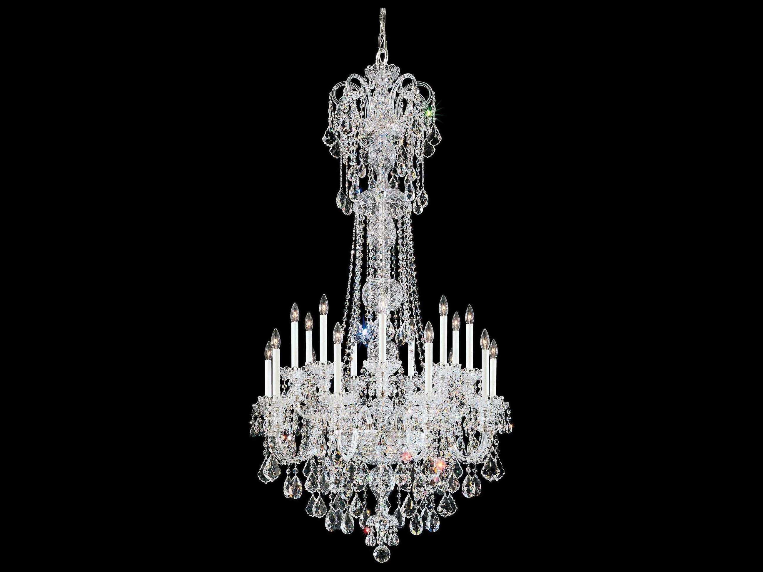 Schonbek Olde World 23-Light Silver Crystal Candelabra Chandelier