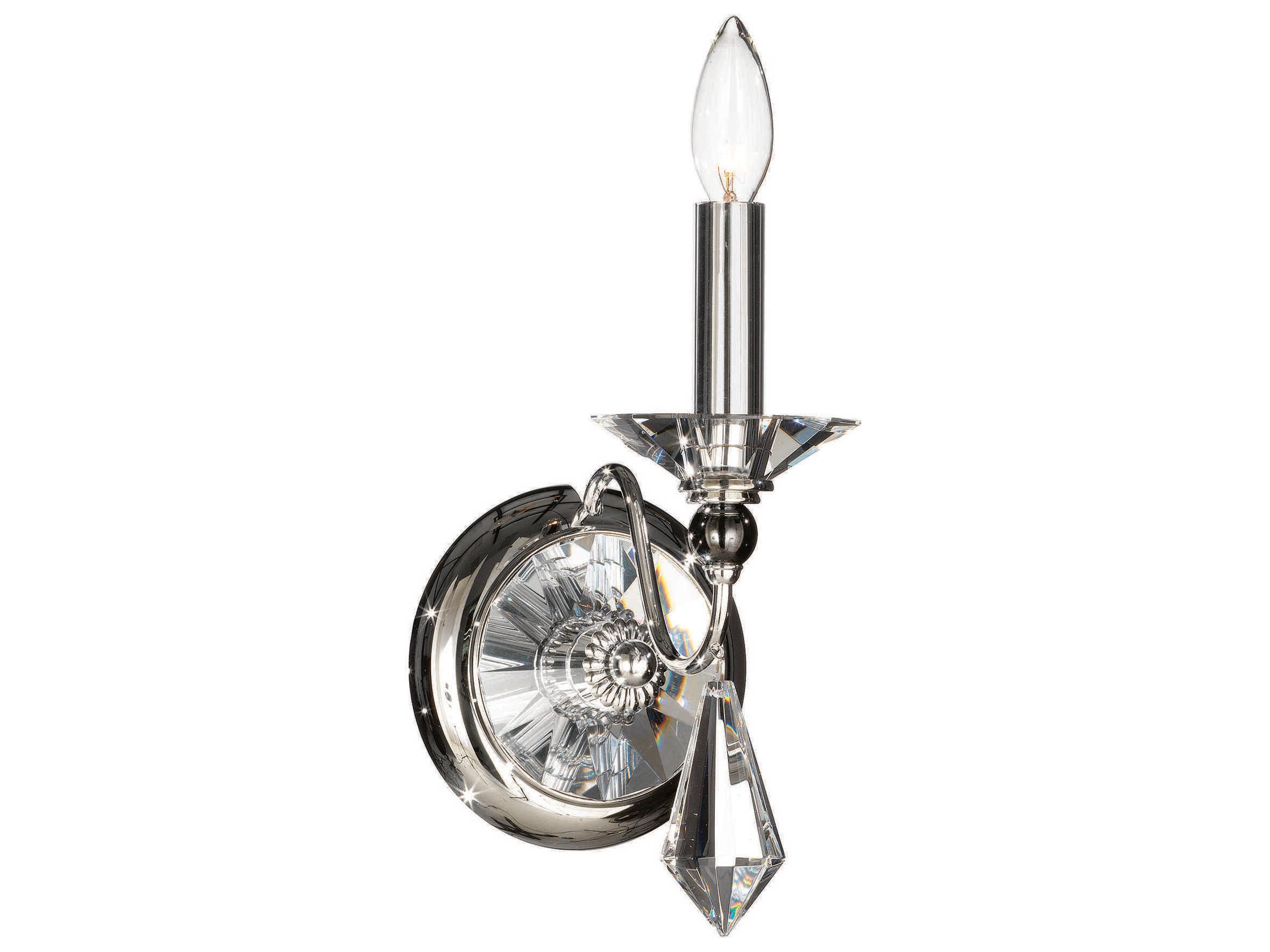 Schonbek Jasmine 1-Light Polished Silver Crystal Wall Sconce