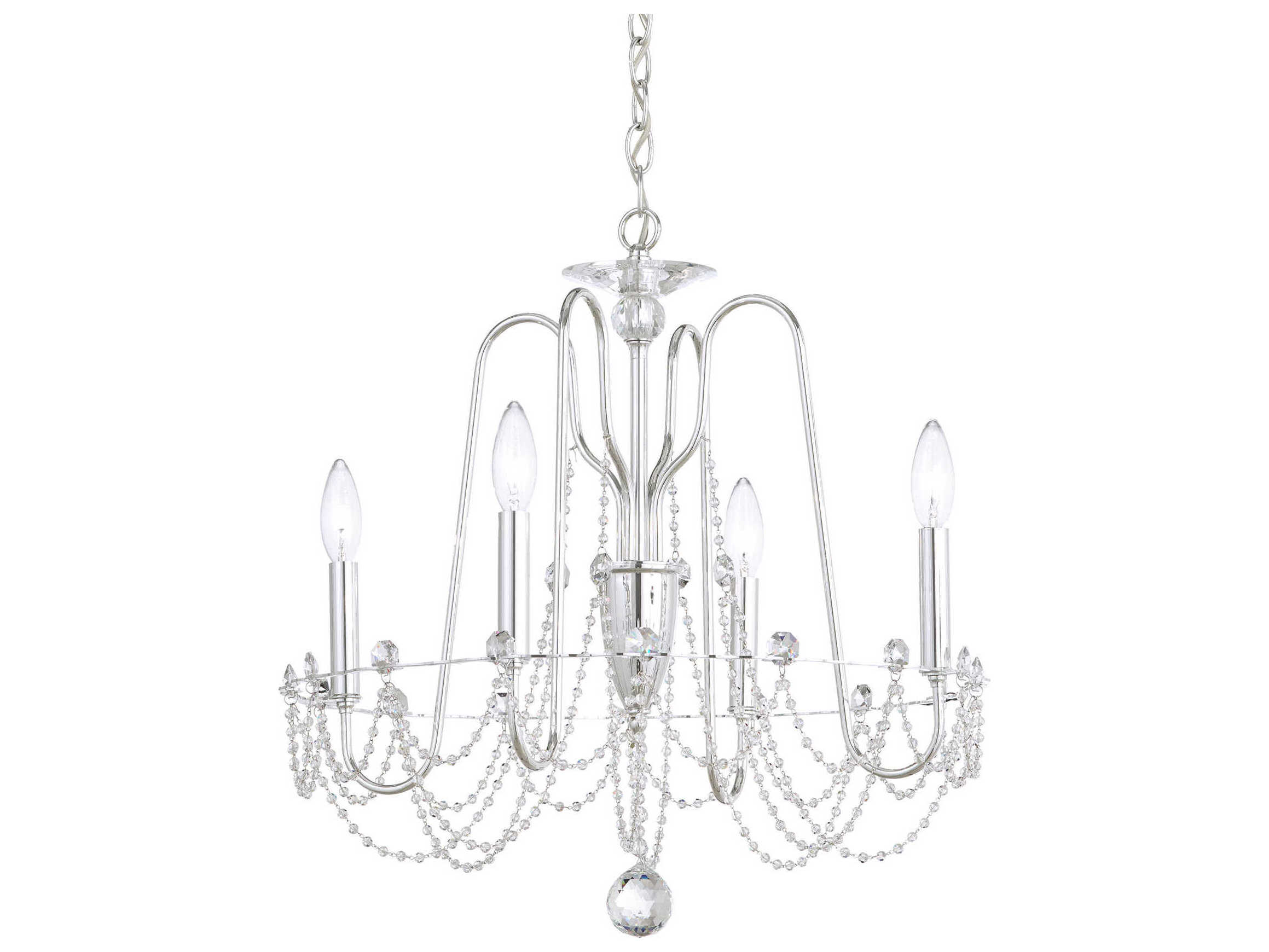 Schonbek Esmery 4-Light Silver Crystal Candelabra Chandelier