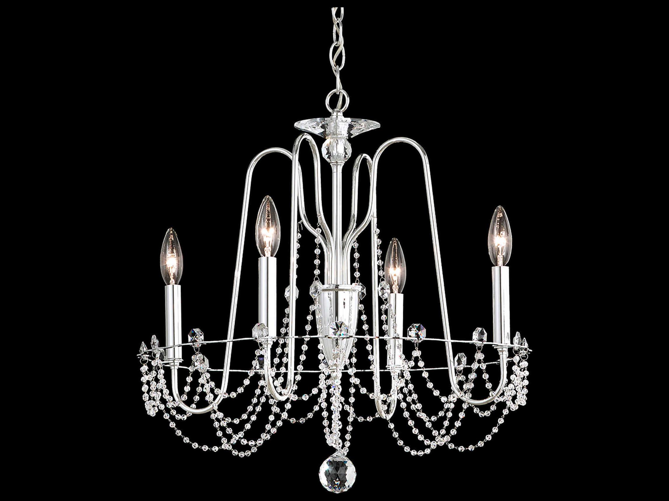 Schonbek Esmery 4-Light Silver Crystal Candelabra Chandelier