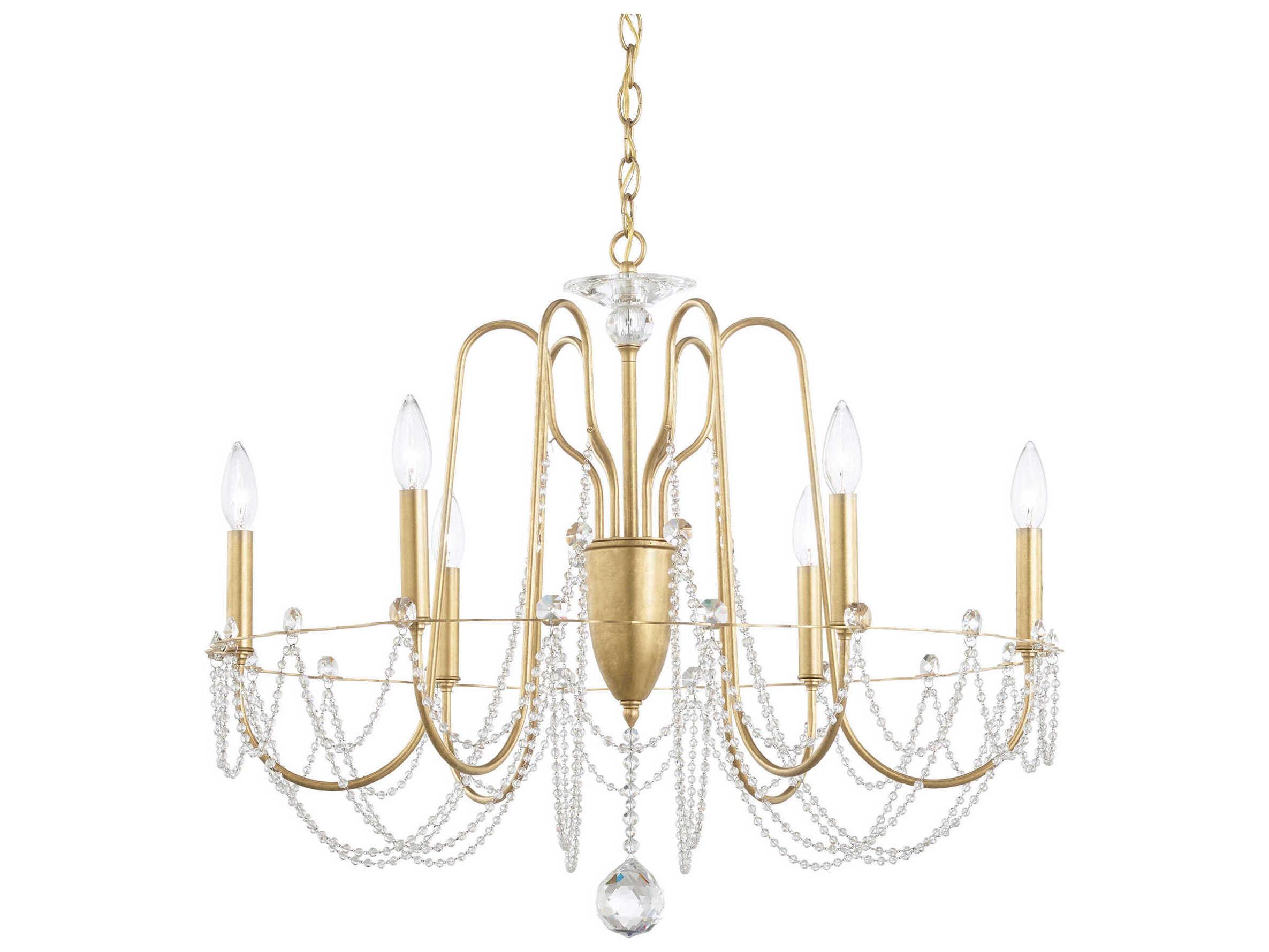 Schonbek Esmery 6-Light Silver Crystal Candelabra Chandelier