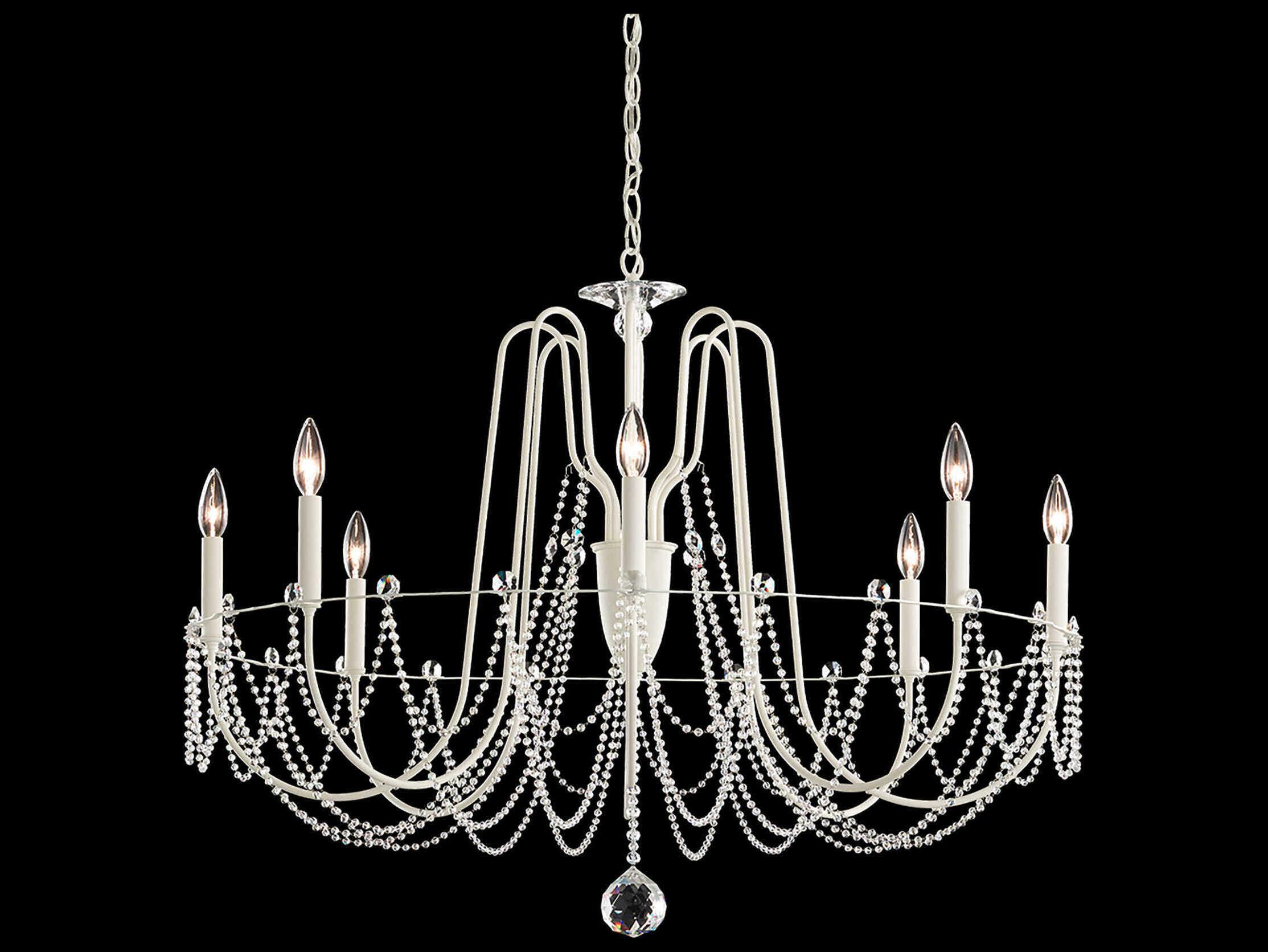 Schonbek Esmery 8-Light White Crystal Candelabra Chandelier