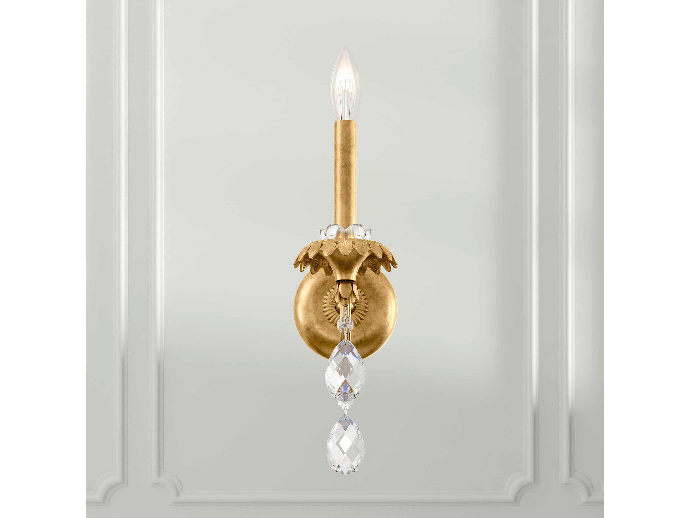 Schonbek Helenia 1-Light Heirloom Gold Crystal Wall Sconce