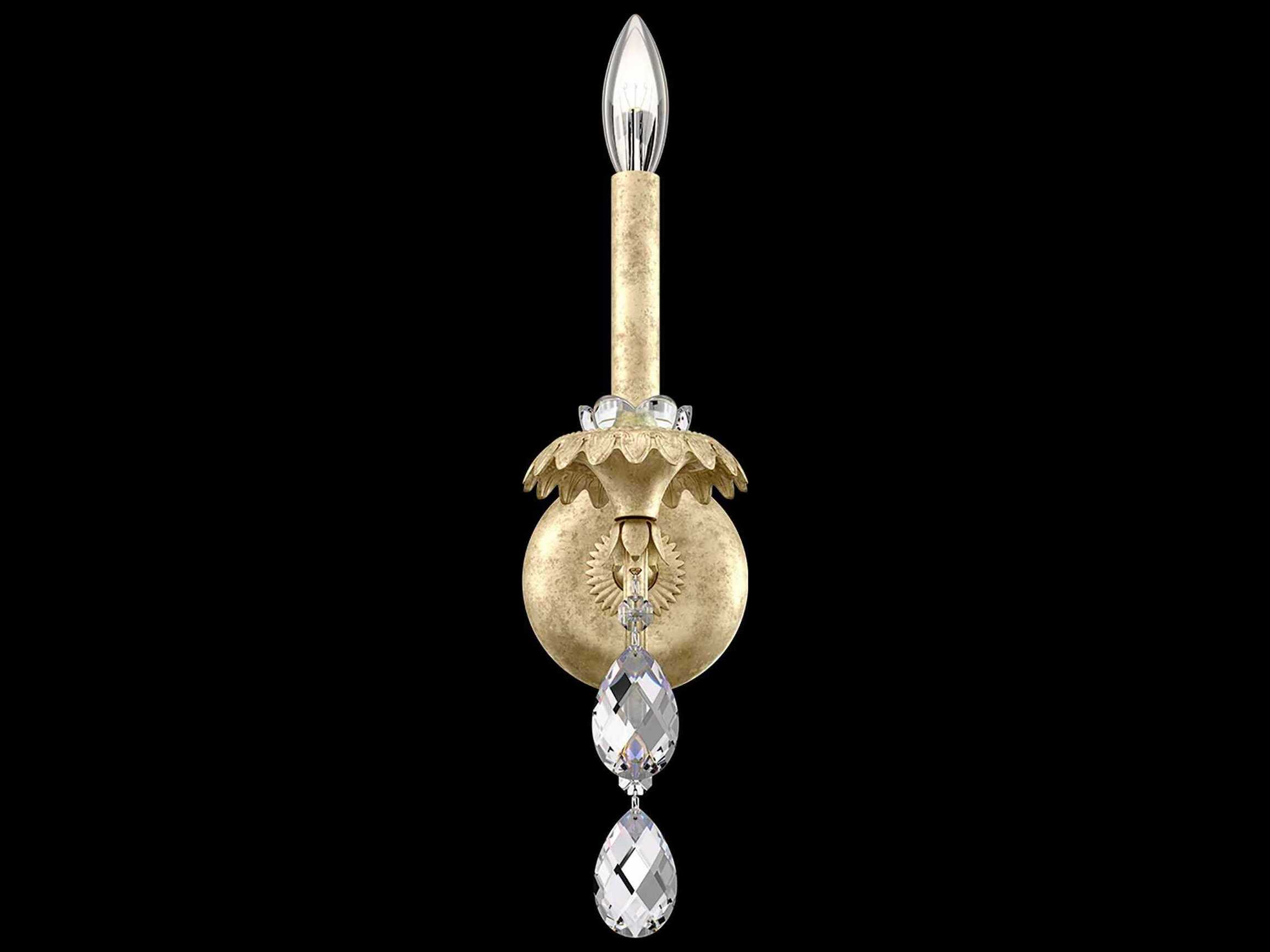 Schonbek Helenia 1-Light Antique Silver Crystal Wall Sconce