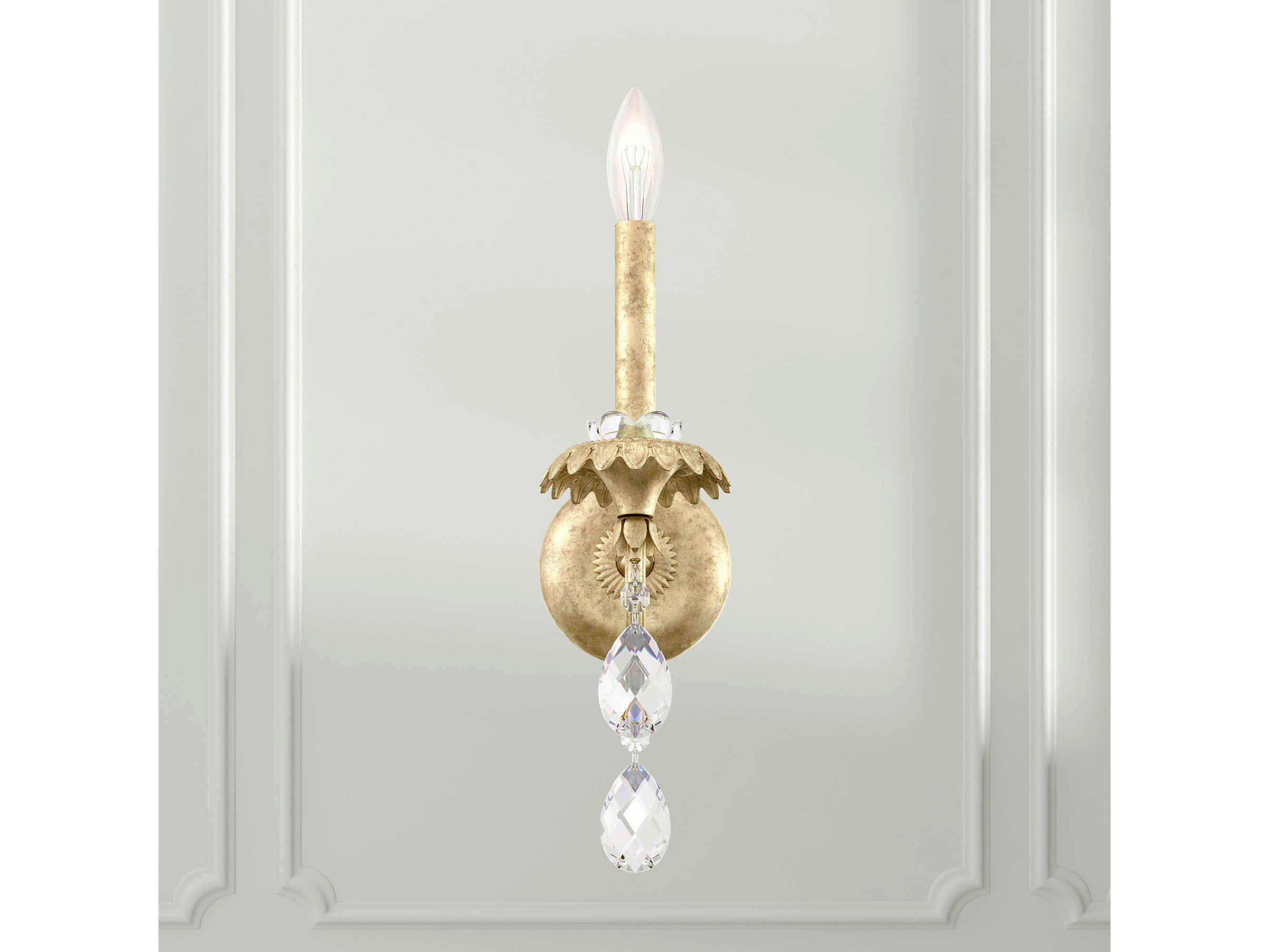 Schonbek Helenia 1-Light Antique Silver Crystal Wall Sconce
