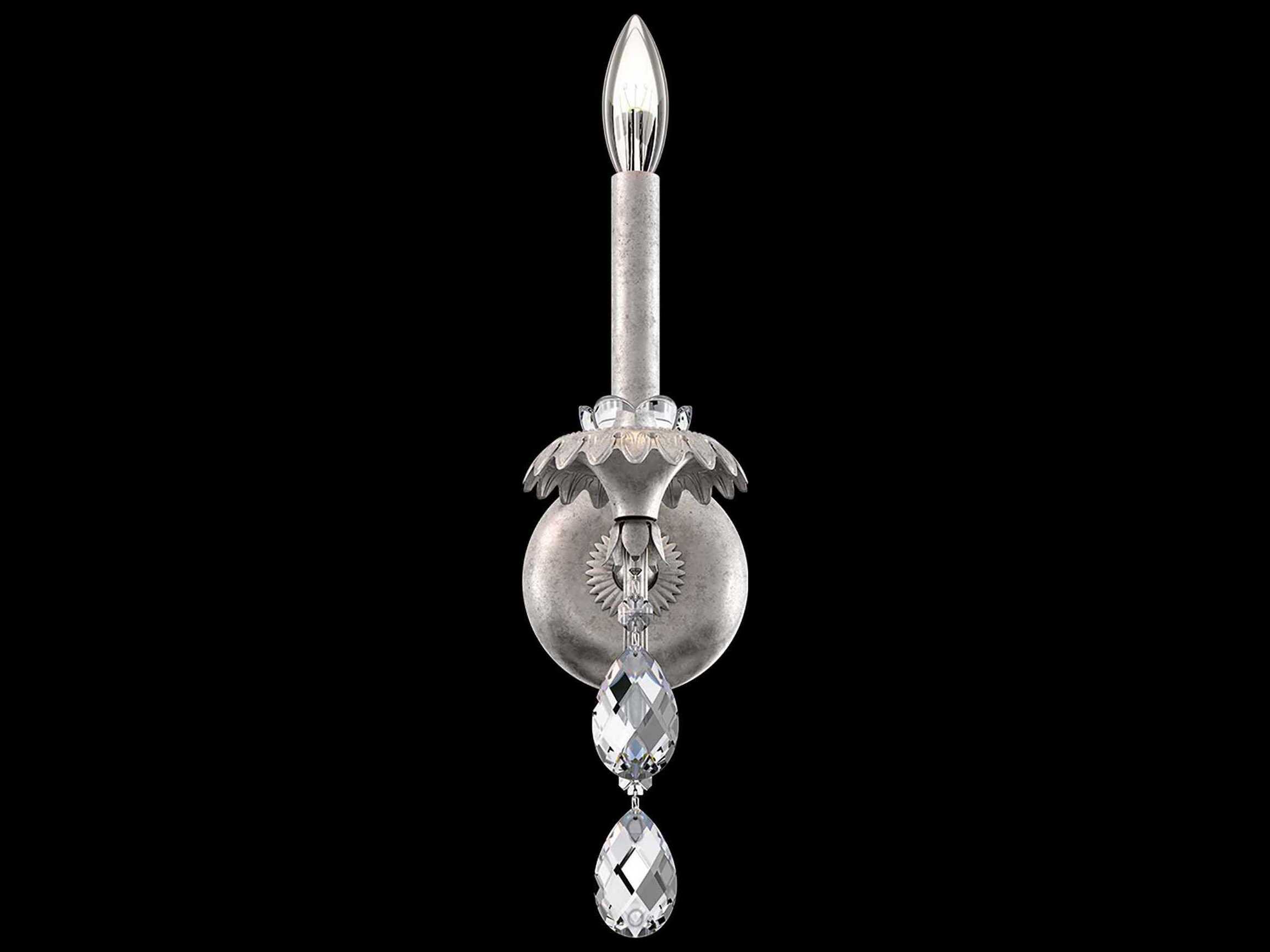 Schonbek Helenia 1-Light Heirloom Silver Crystal Wall Sconce