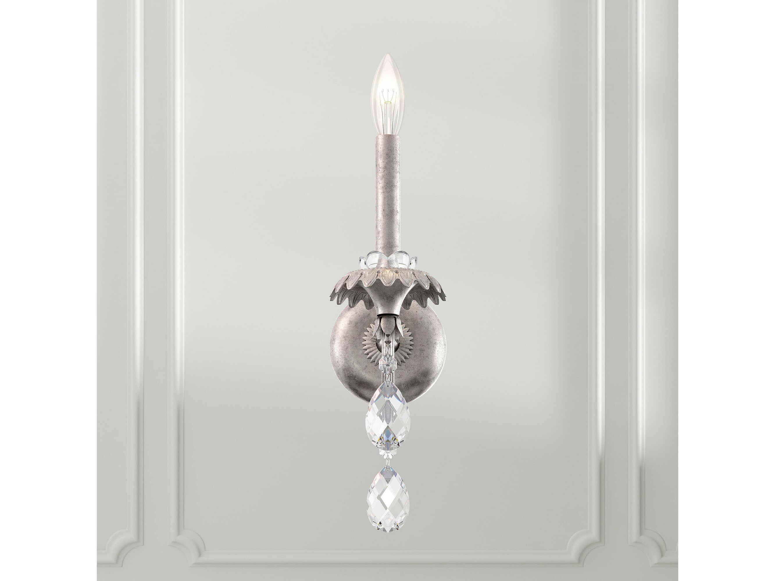 Schonbek Helenia 1-Light Heirloom Silver Crystal Wall Sconce