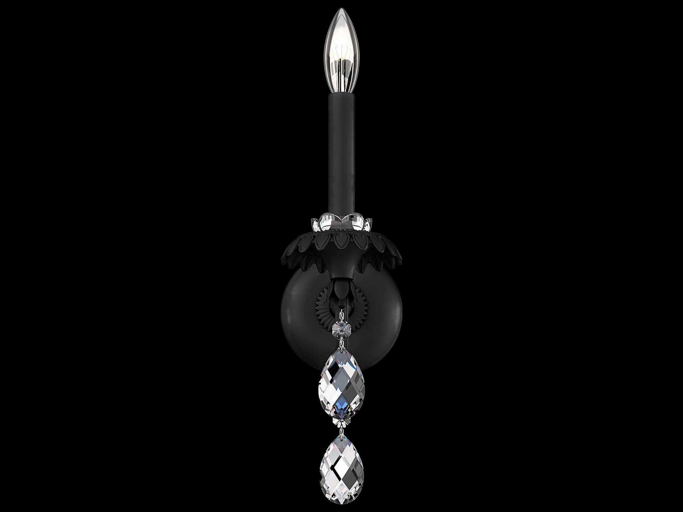Schonbek Helenia 1-Light Black Crystal Wall Sconce