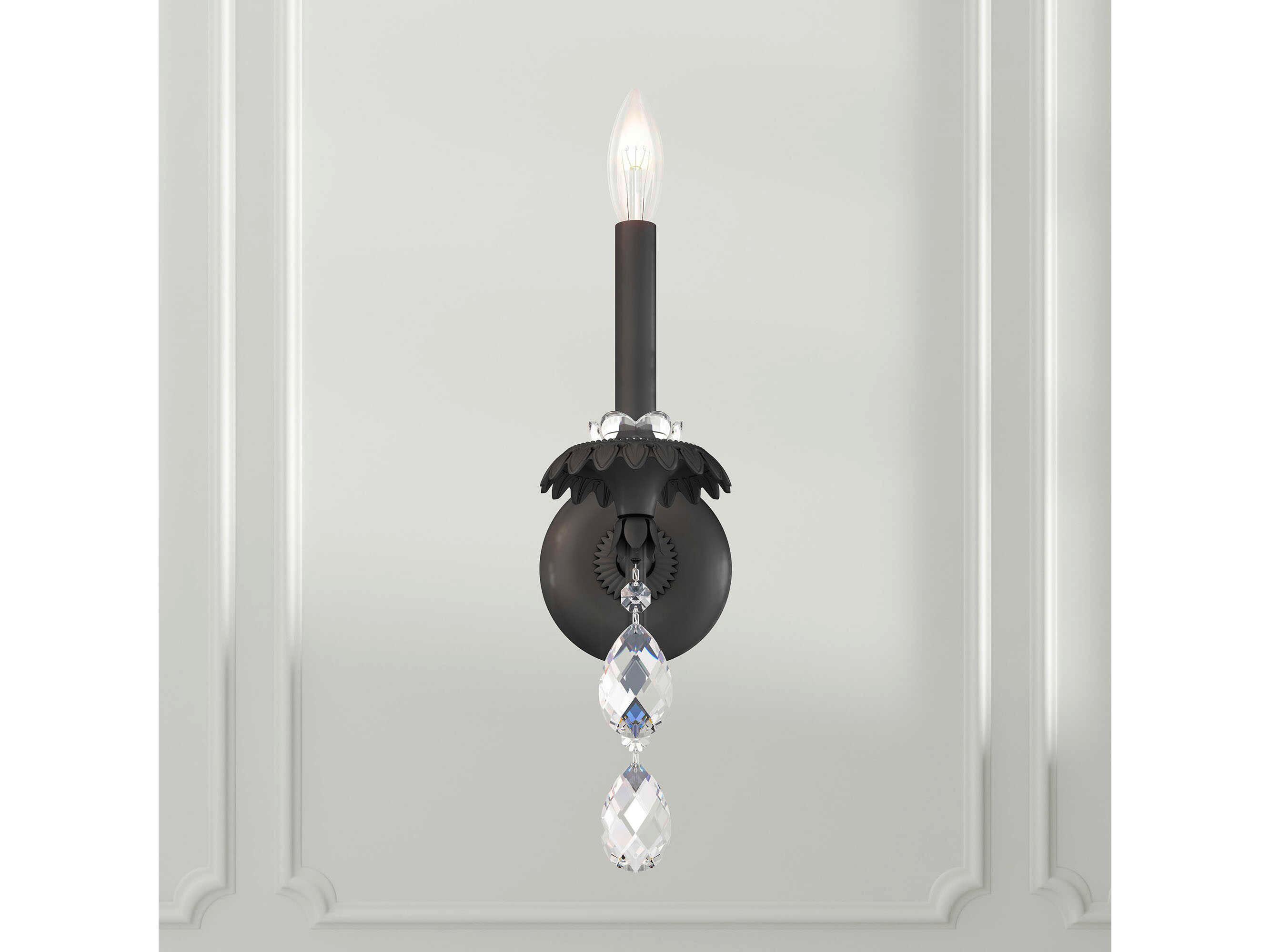 Schonbek Helenia 1-Light Black Crystal Wall Sconce