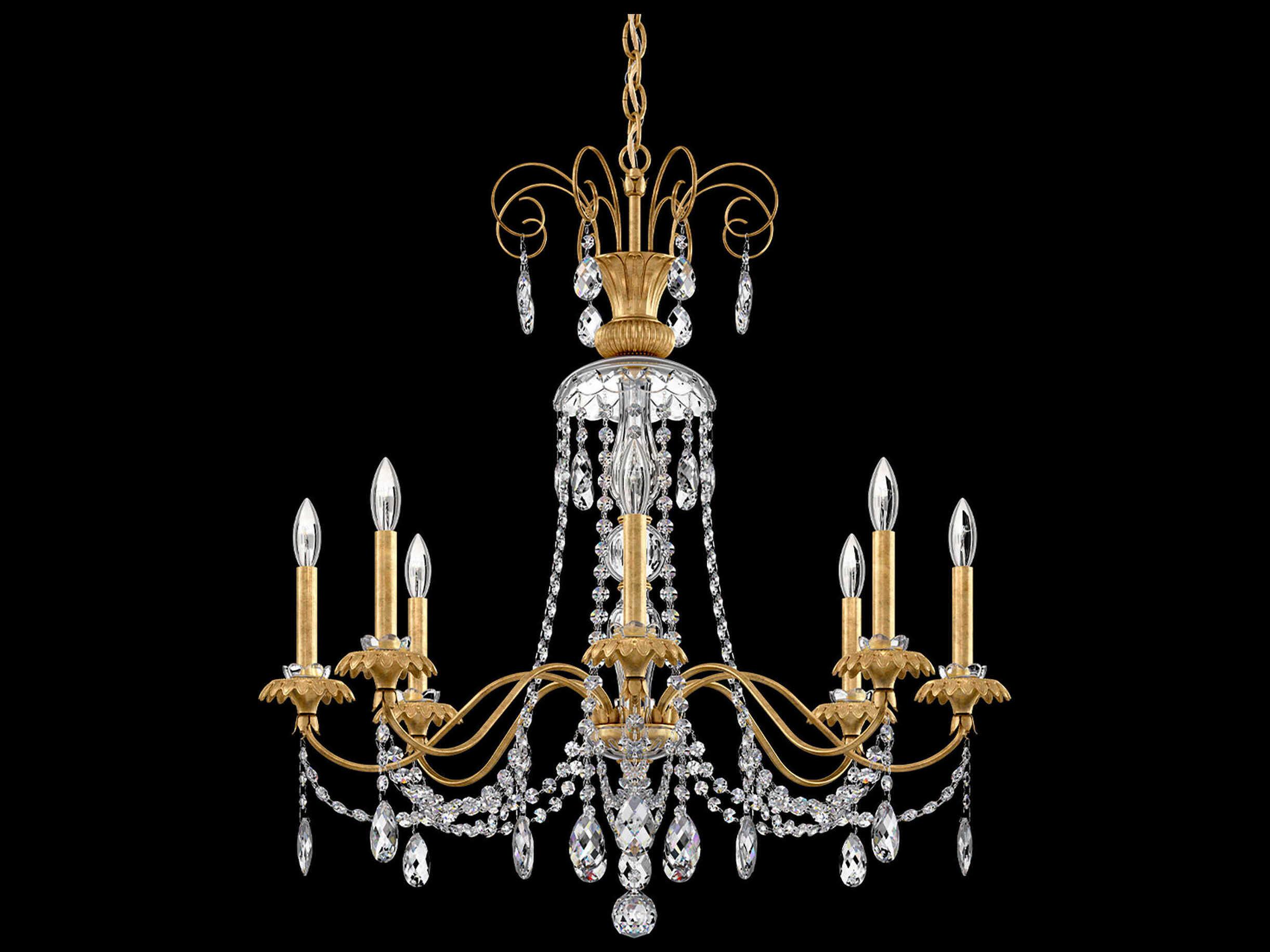 Schonbek Helenia 8-Light Heirloom Gold Crystal Candelabra Chandelier
