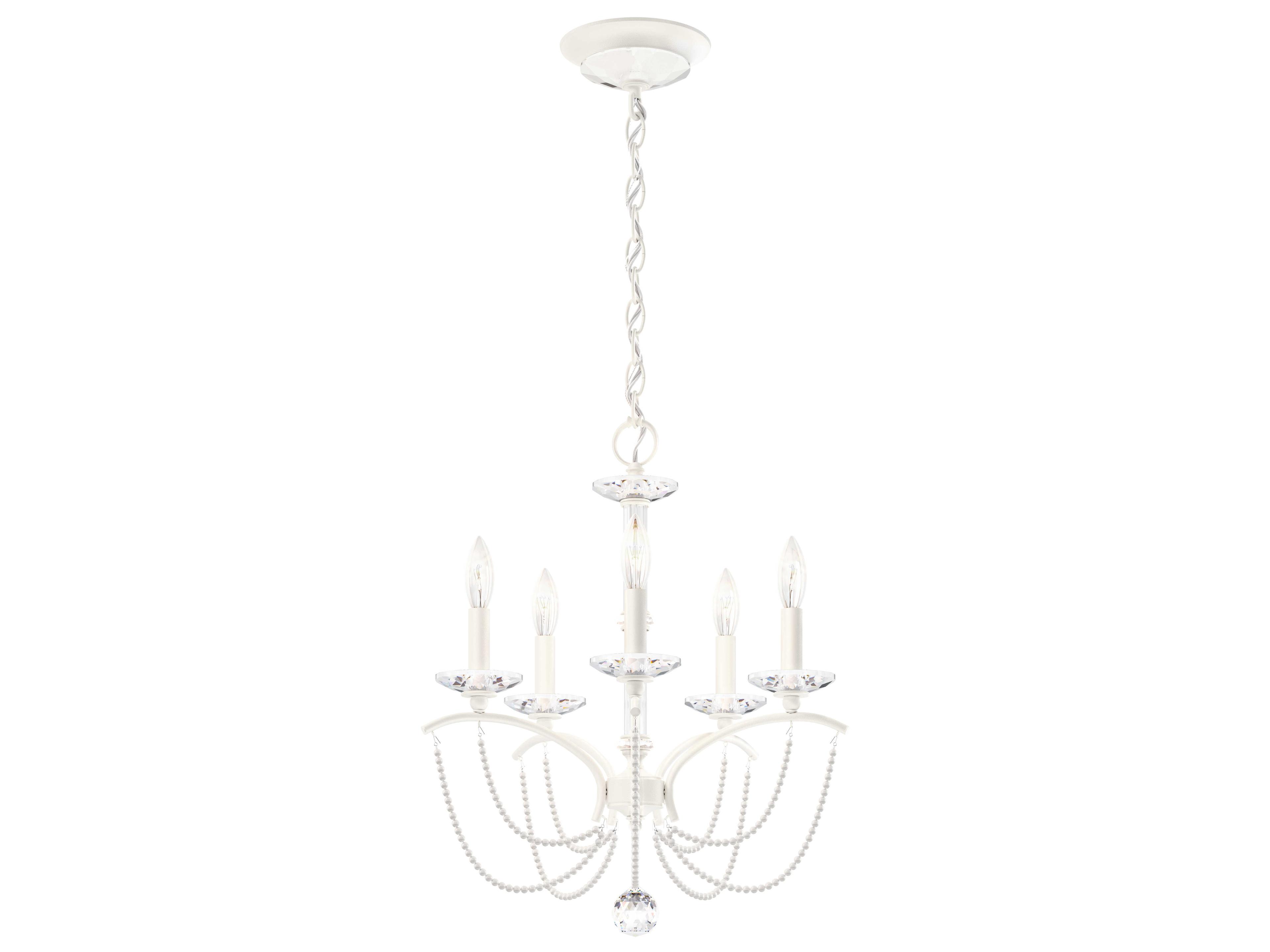 Schonbek Priscilla 5-Light White Crystal Candelabra Chandelier