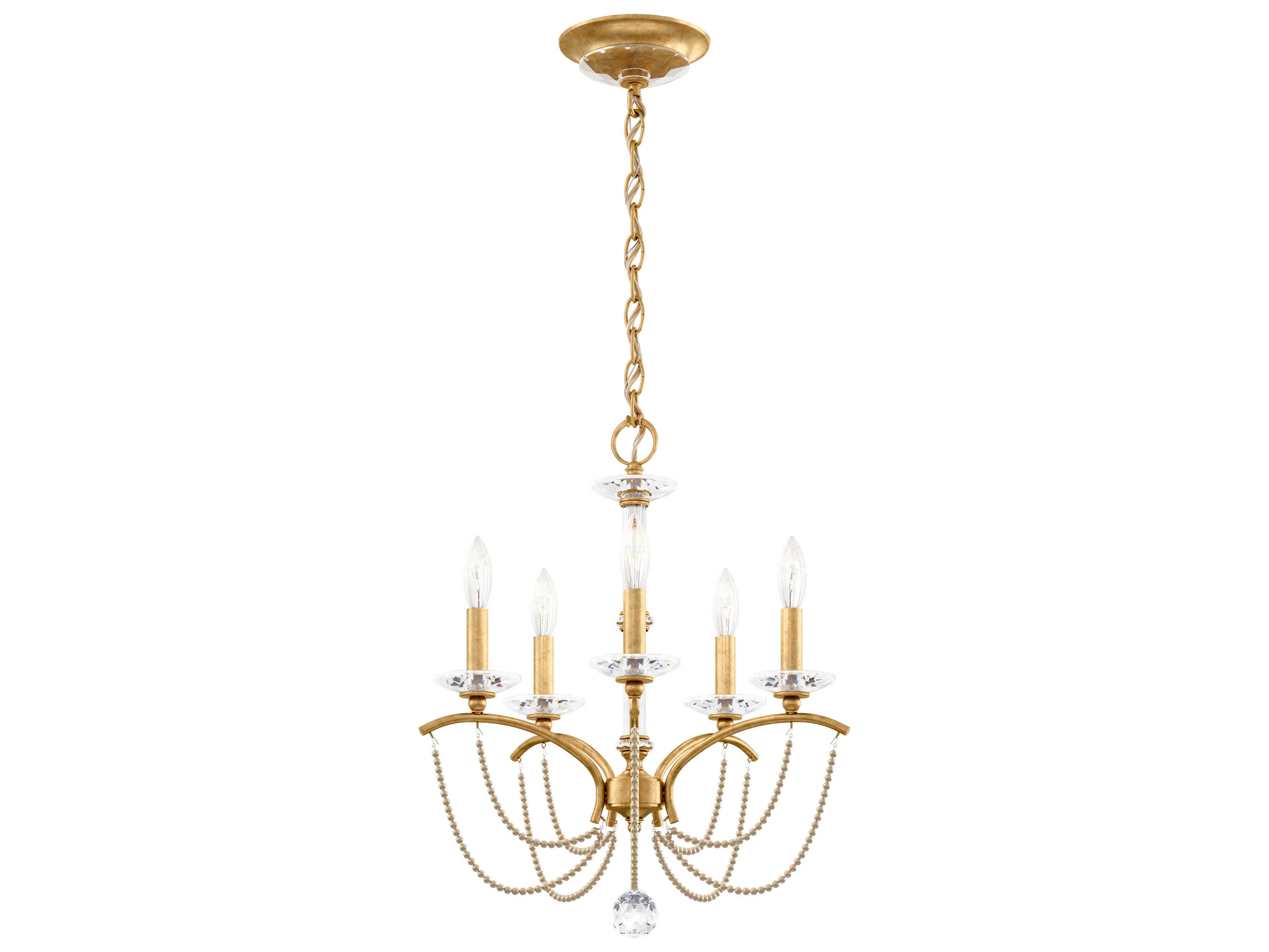 Schonbek Priscilla 5-Light White Crystal Candelabra Chandelier
