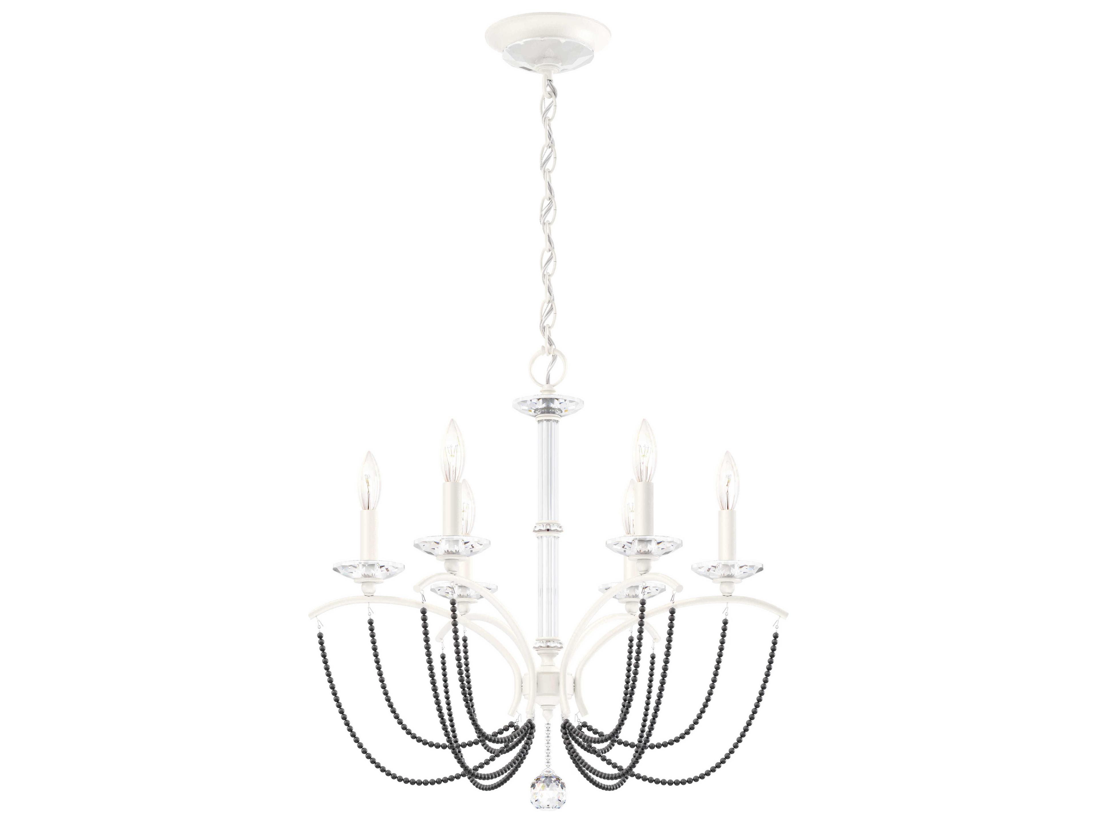Schonbek Priscilla 6-Light White Crystal Candelabra Chandelier