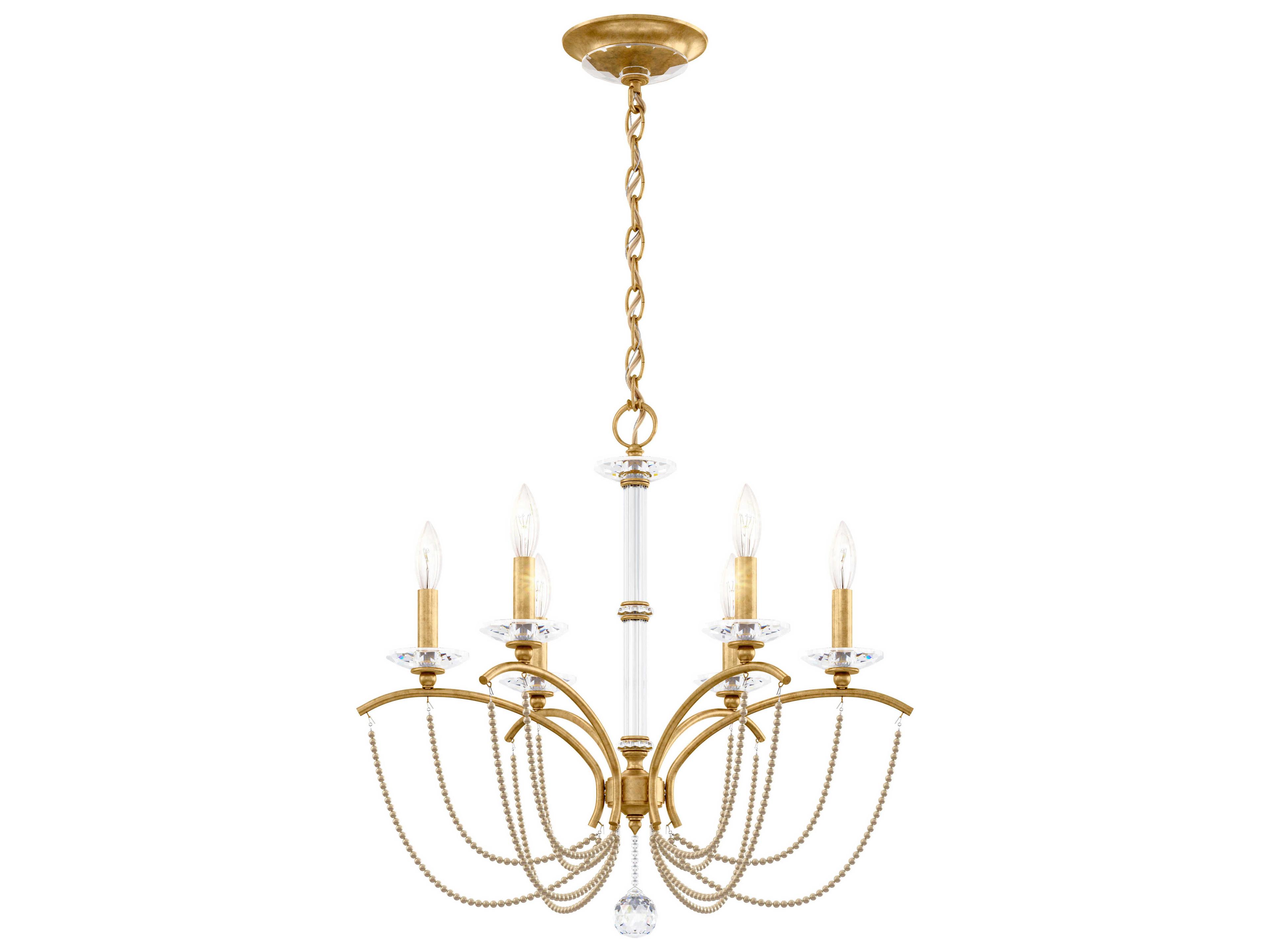 Schonbek Priscilla 6-Light White Crystal Candelabra Chandelier