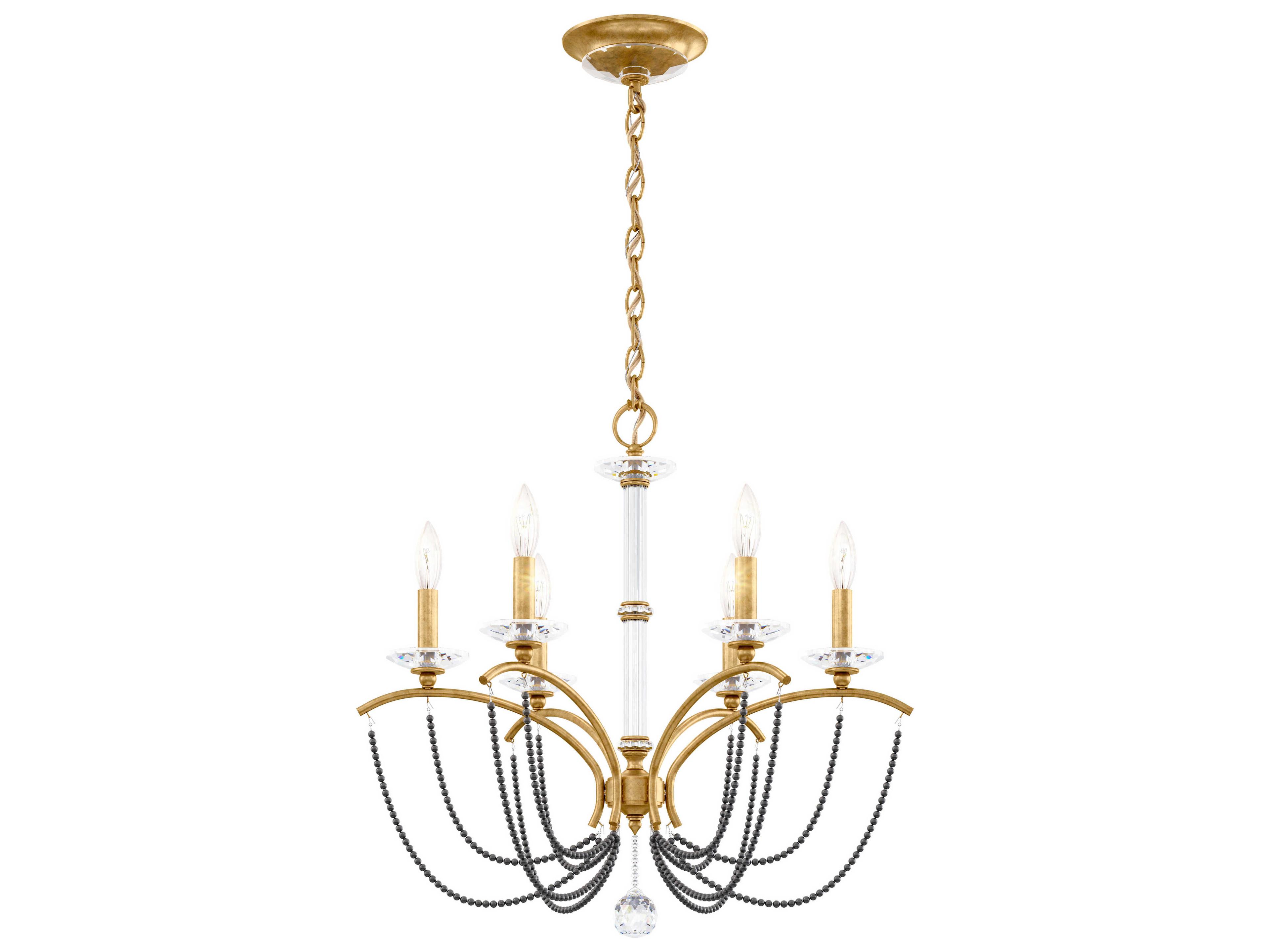 Schonbek Priscilla 6-Light White Crystal Candelabra Chandelier