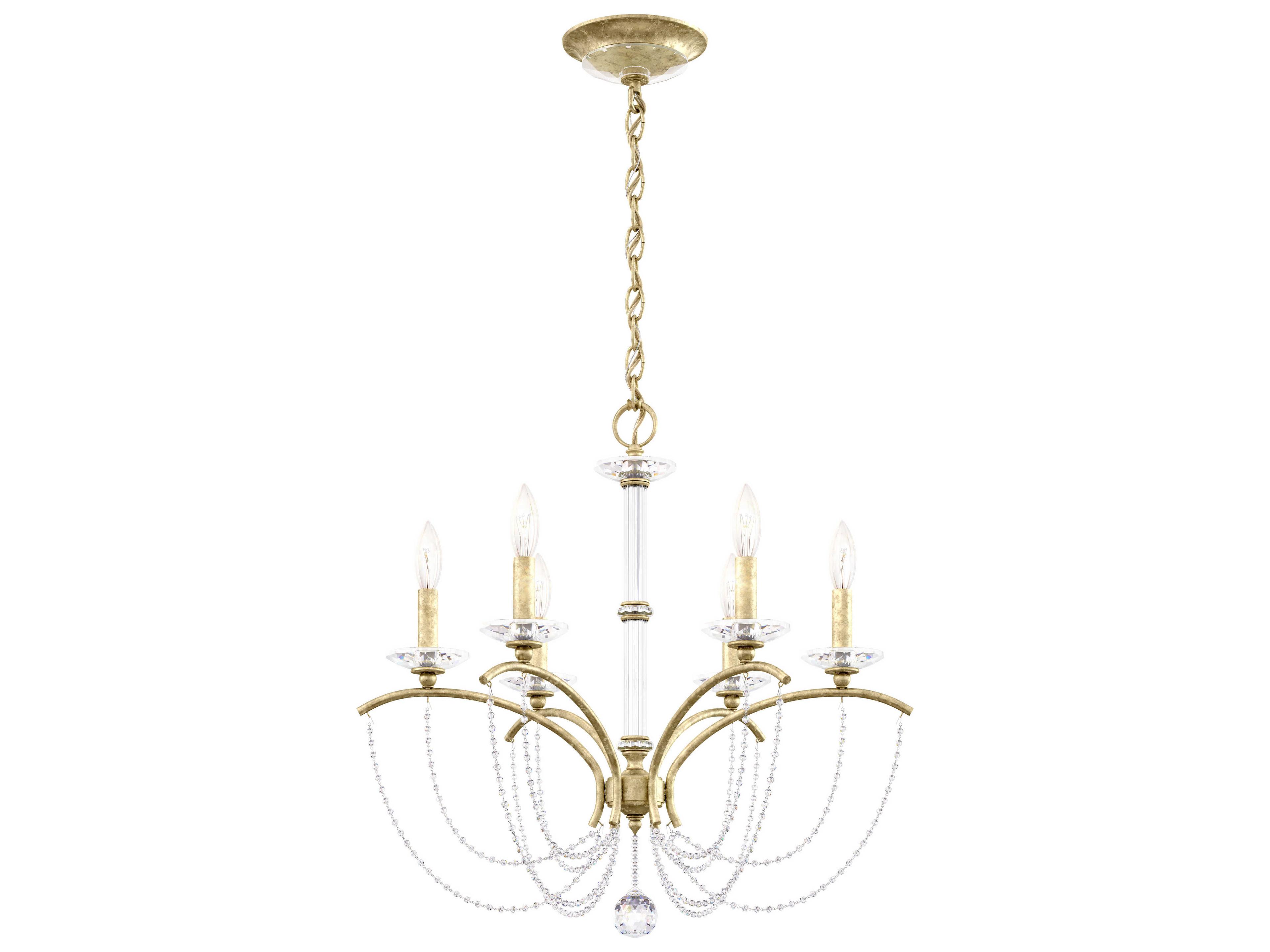 Schonbek Priscilla 6-Light White Crystal Candelabra Chandelier