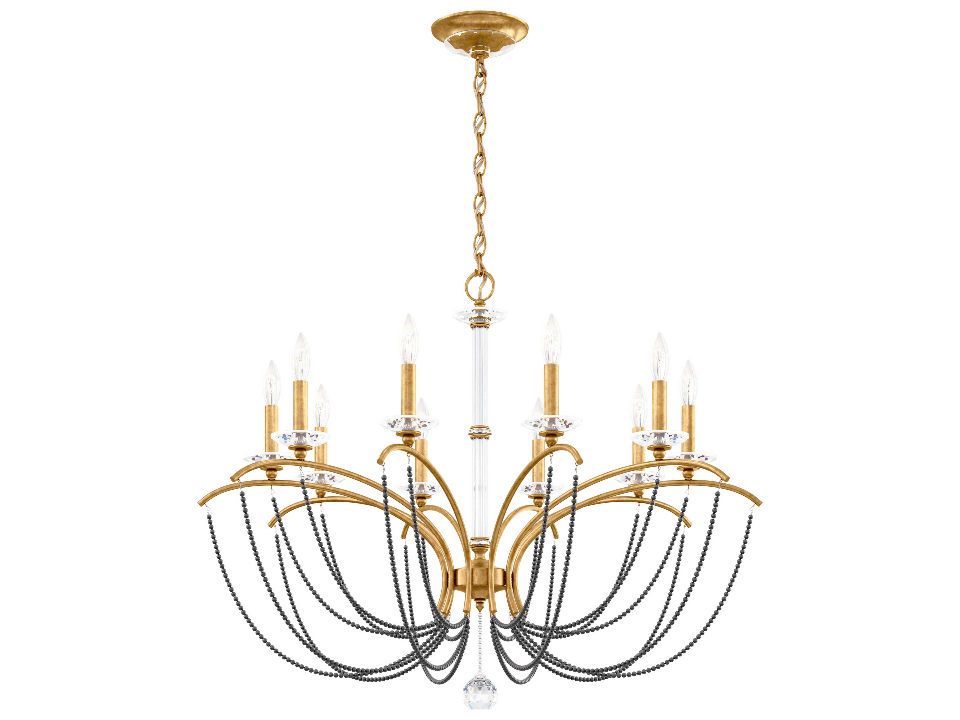 Schonbek Priscilla 10-Light Gold Crystal Candelabra Chandelier