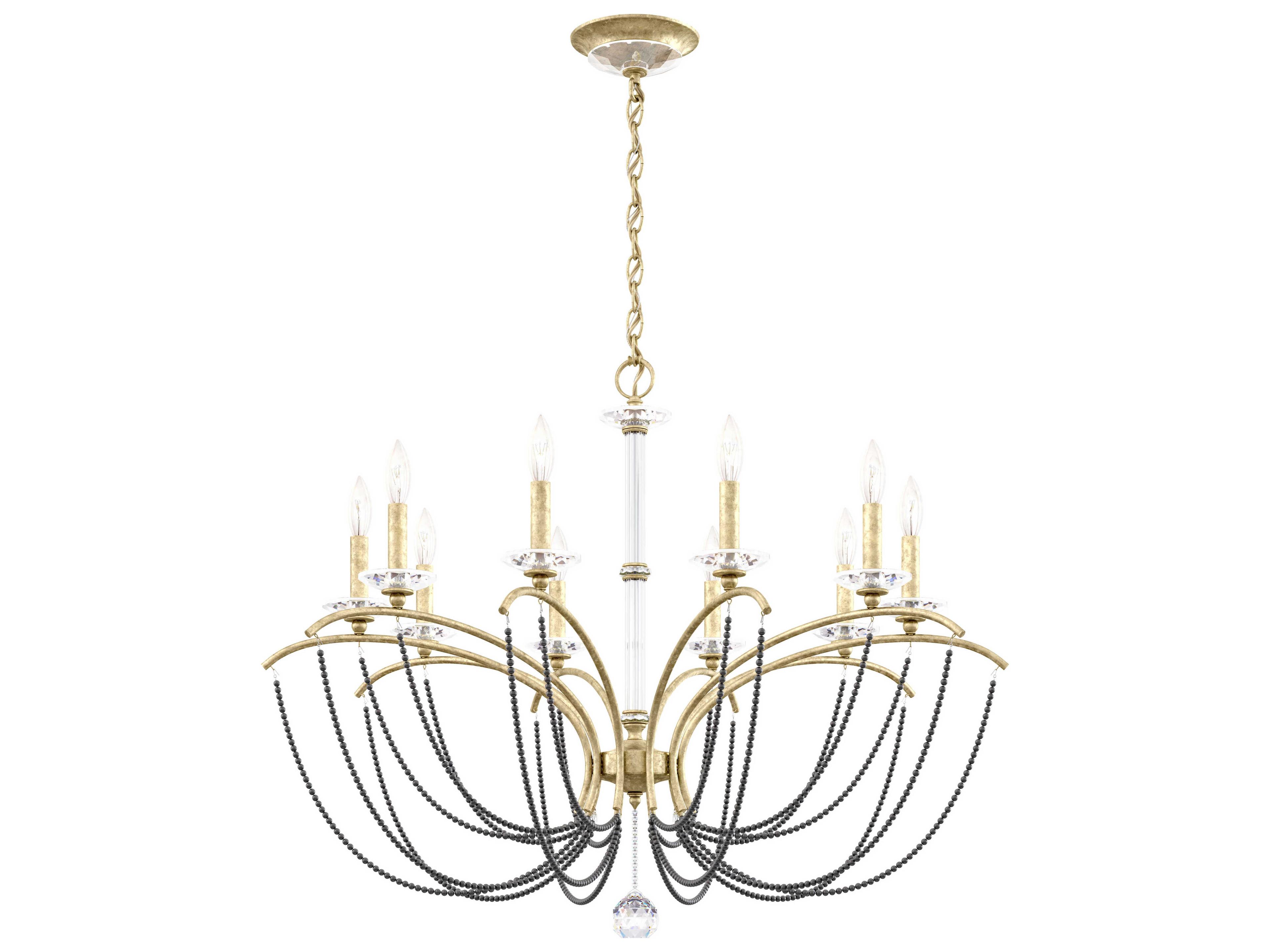 Schonbek Priscilla 10-Light Gold Crystal Candelabra Chandelier