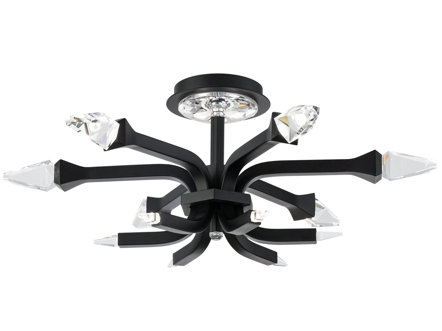 Schonbek Plumeria Black Linear Semi Flush Mount