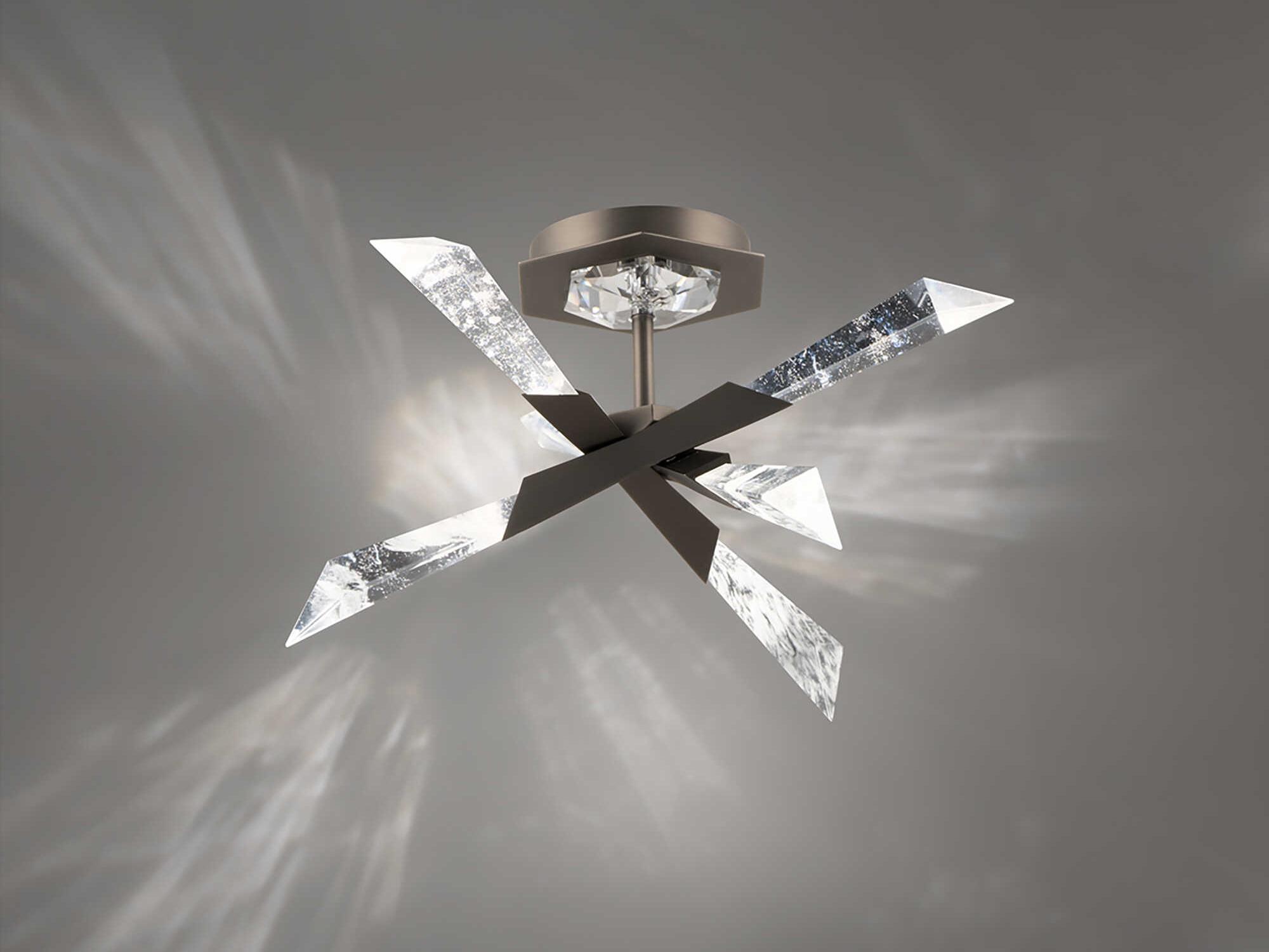 Schonbek Solitude 6-Light Antique Nickel Linear Semi Flush Mount