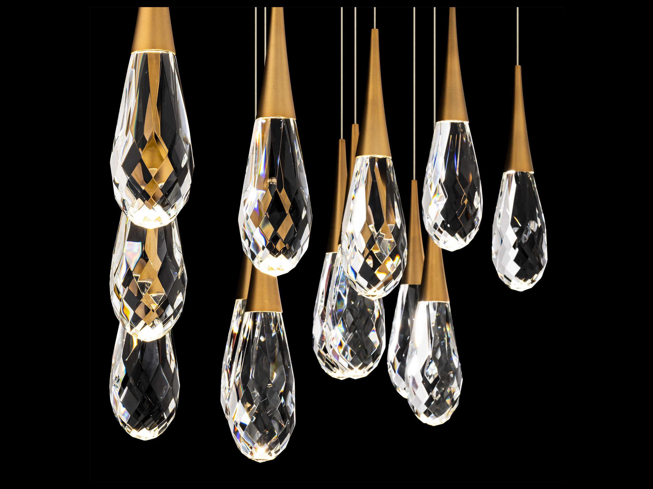 Schonbek Hibiscus 14-Light Aged Brass Island Pendant