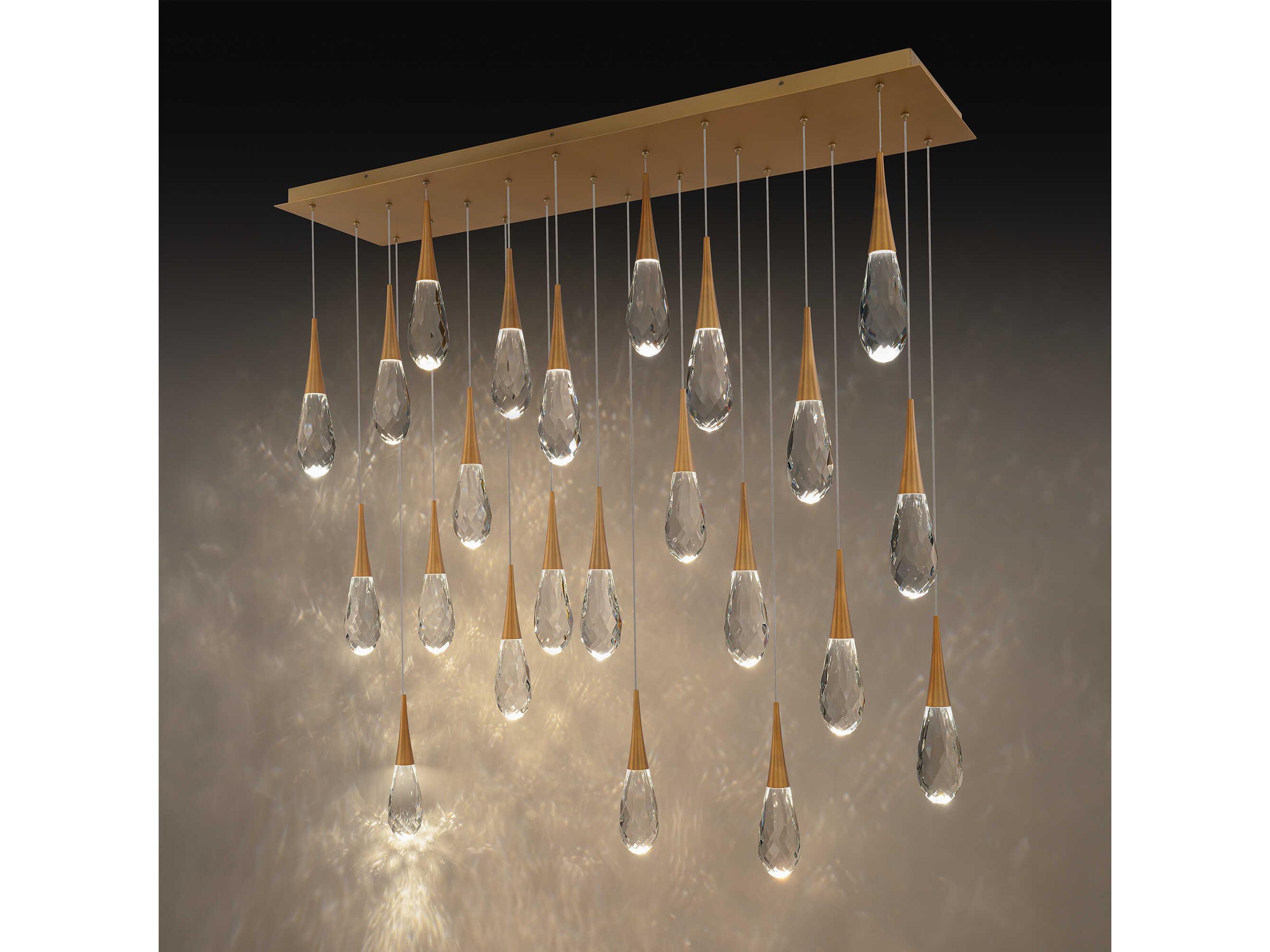 Schonbek Hibiscus 23-Light Aged Brass Island Pendant