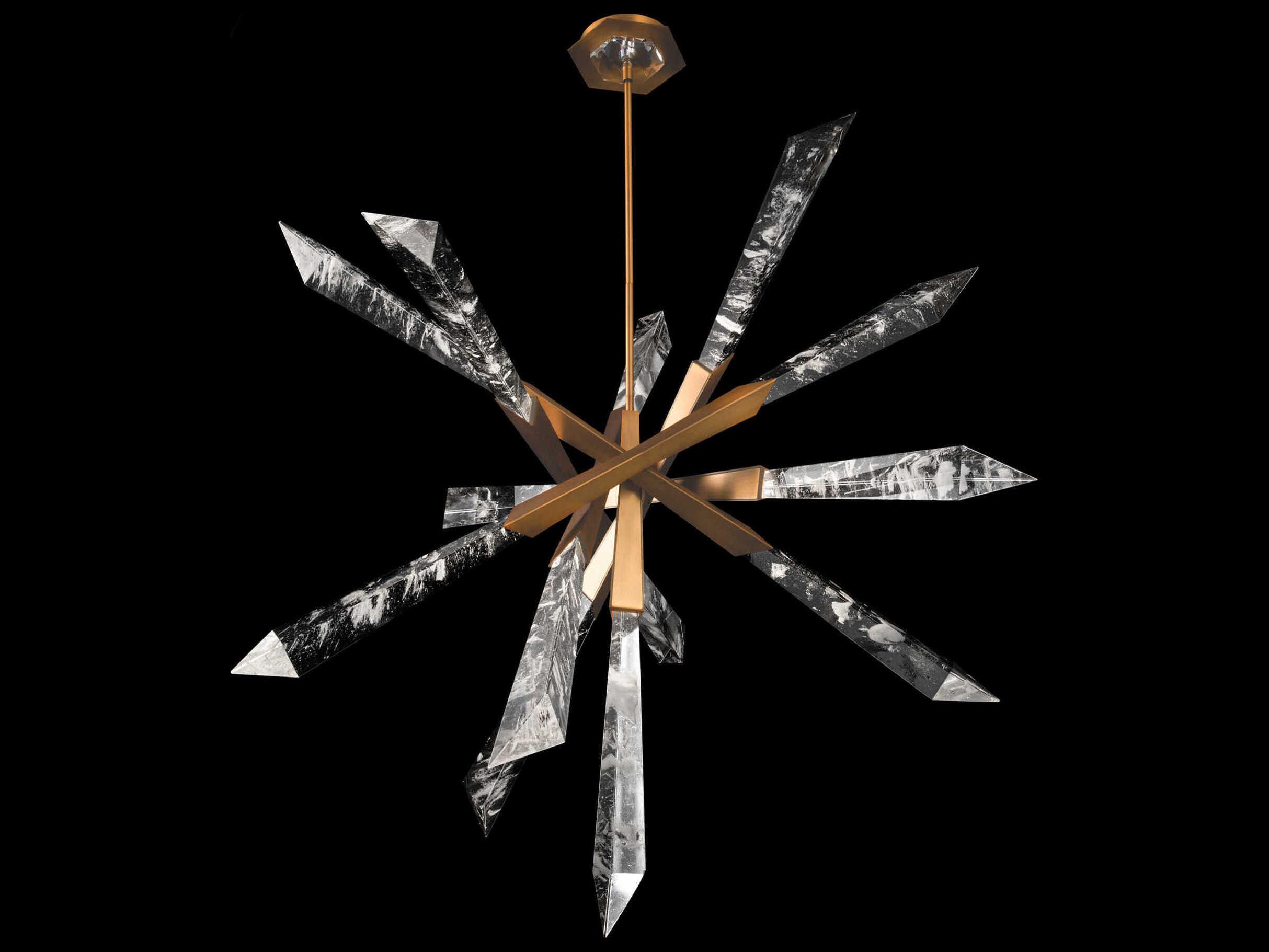 Schonbek Solitude 13-Light Aged Brass Linear Sputnik Pendant