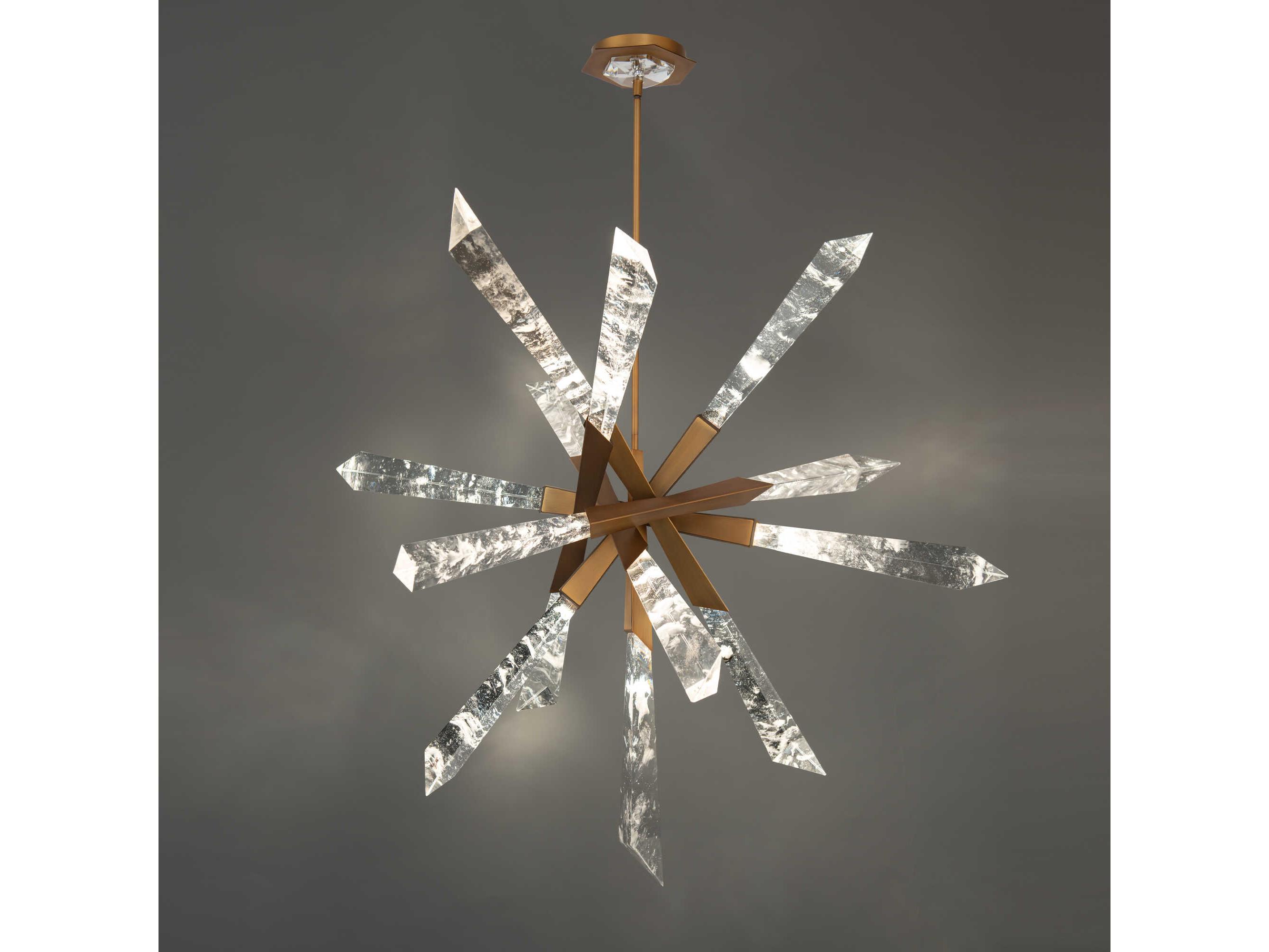 Schonbek Solitude 13-Light Aged Brass Linear Sputnik Pendant