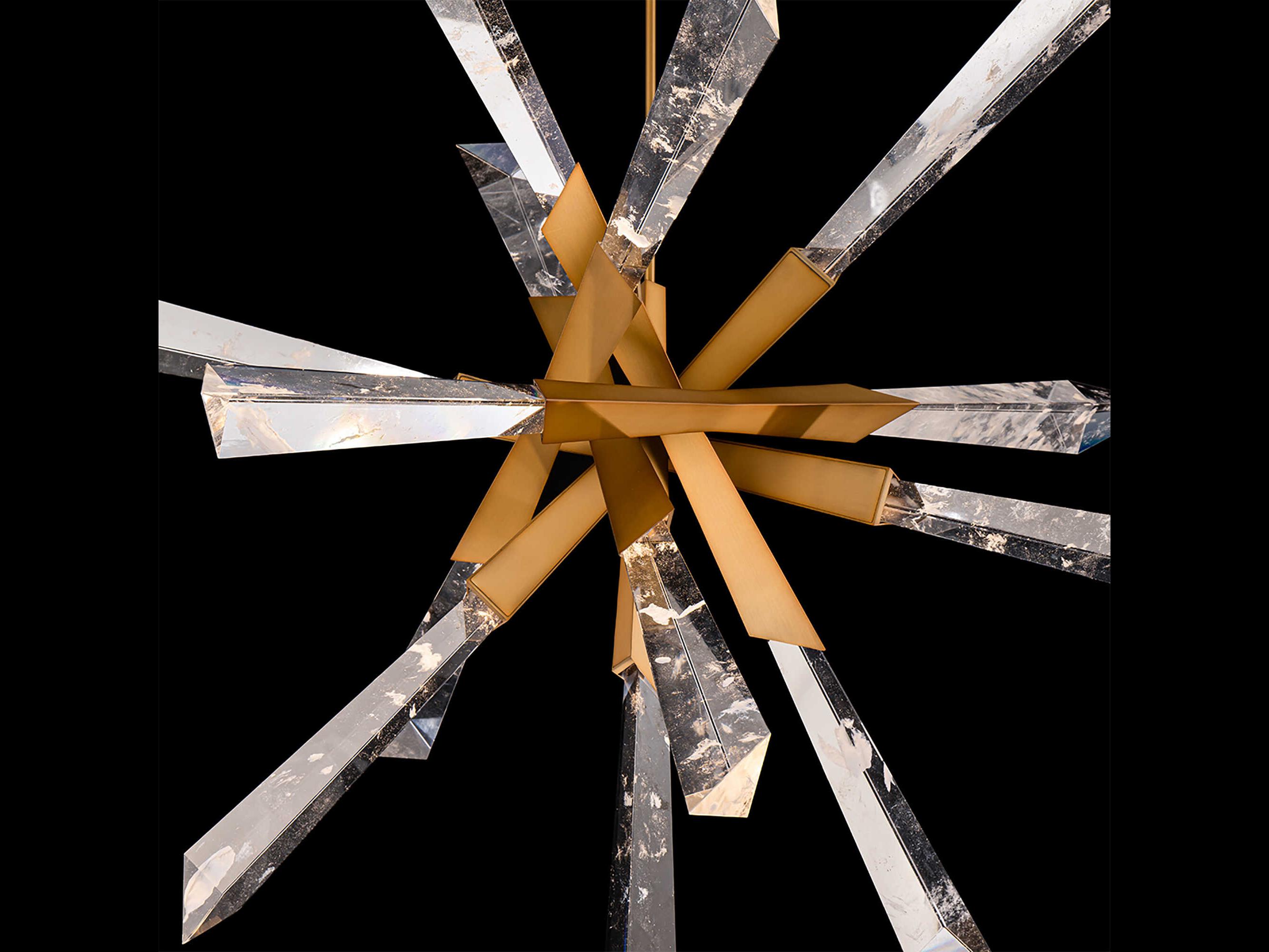 Schonbek Solitude 12-Light Aged Brass Linear Sputnik Pendant