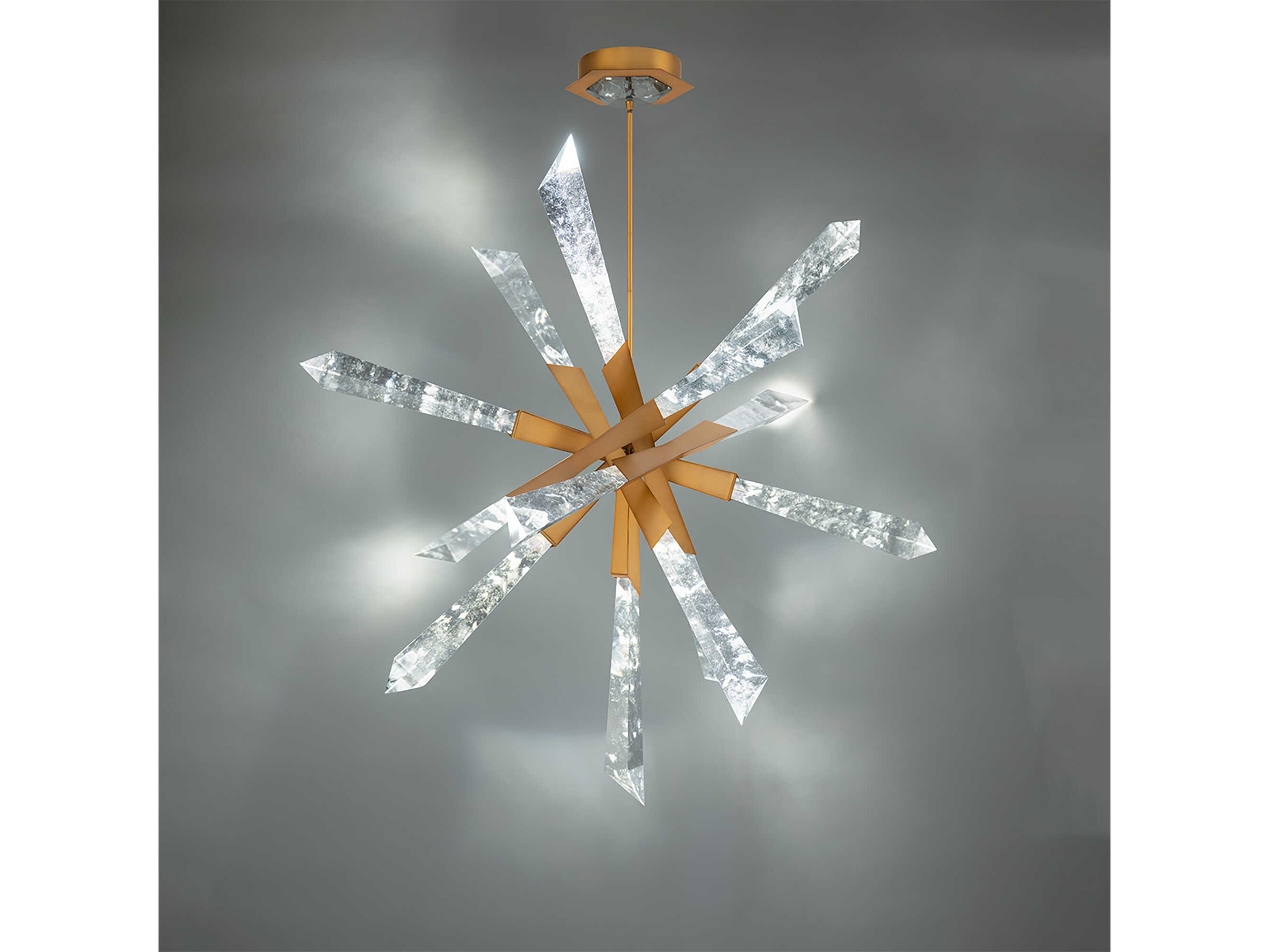 Schonbek Solitude 12-Light Aged Brass Linear Sputnik Pendant