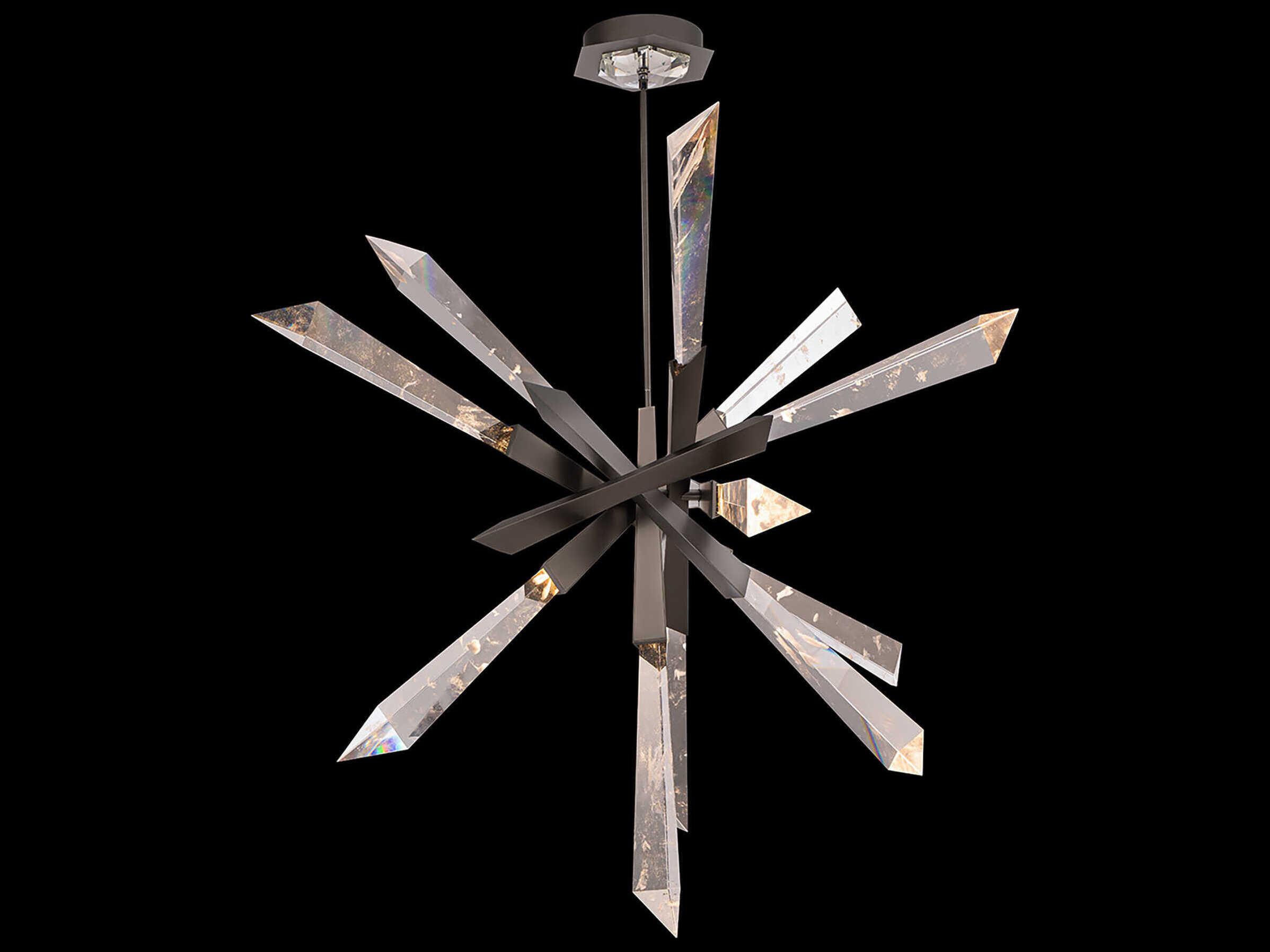 Schonbek Solitude 12-Light Antique Nickel Linear Sputnik Pendant