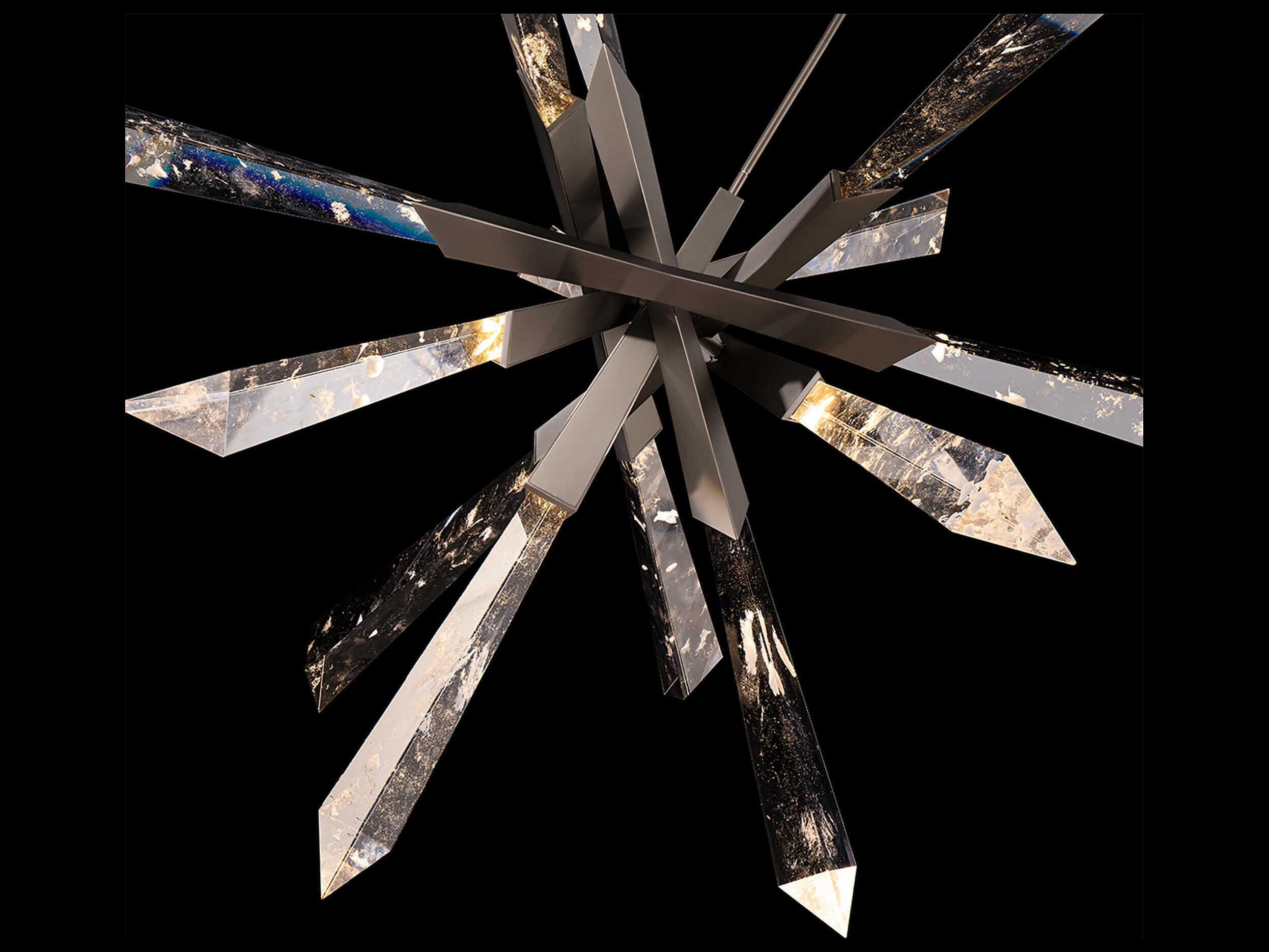 Schonbek Solitude 12-Light Antique Nickel Linear Sputnik Pendant