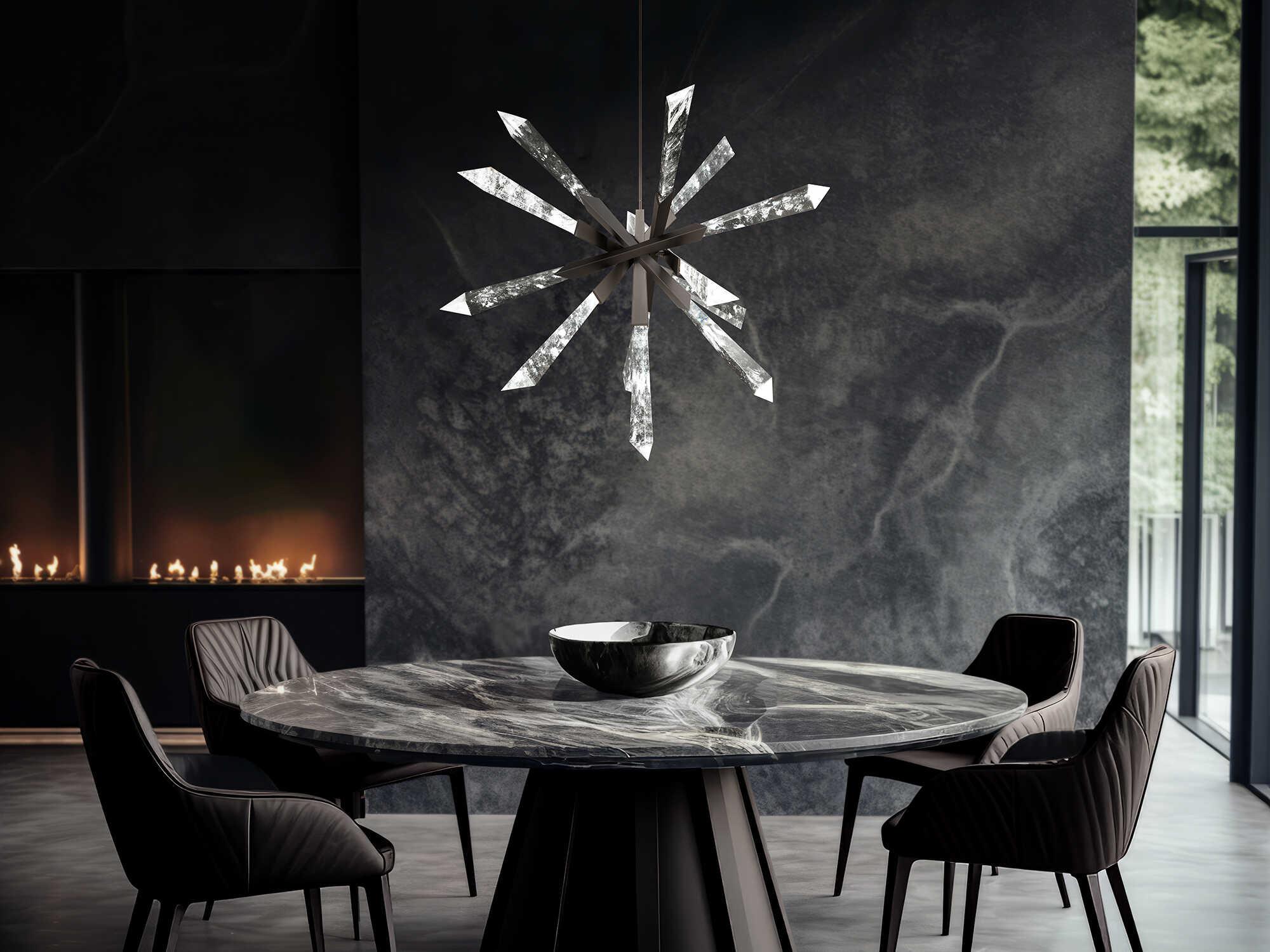 Schonbek Solitude 12-Light Antique Nickel Linear Sputnik Pendant