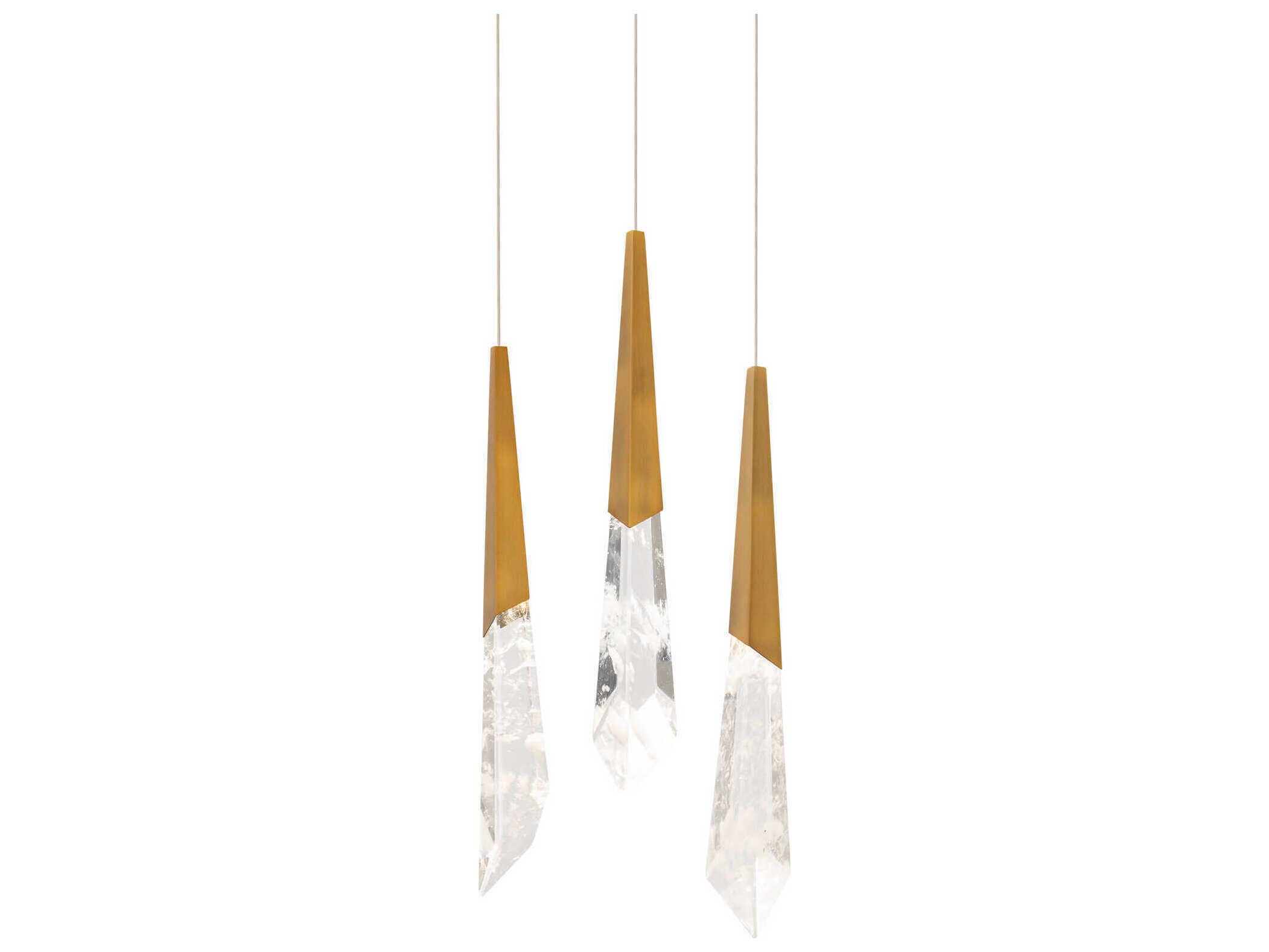 Schonbek Solitude 3-Light Aged Brass Linear Mini Pendant