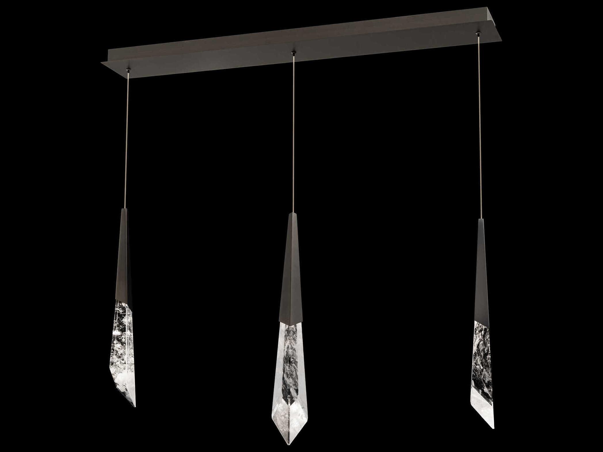 Schonbek Solitude 3-Light Antique Nickel Linear Island Pendant