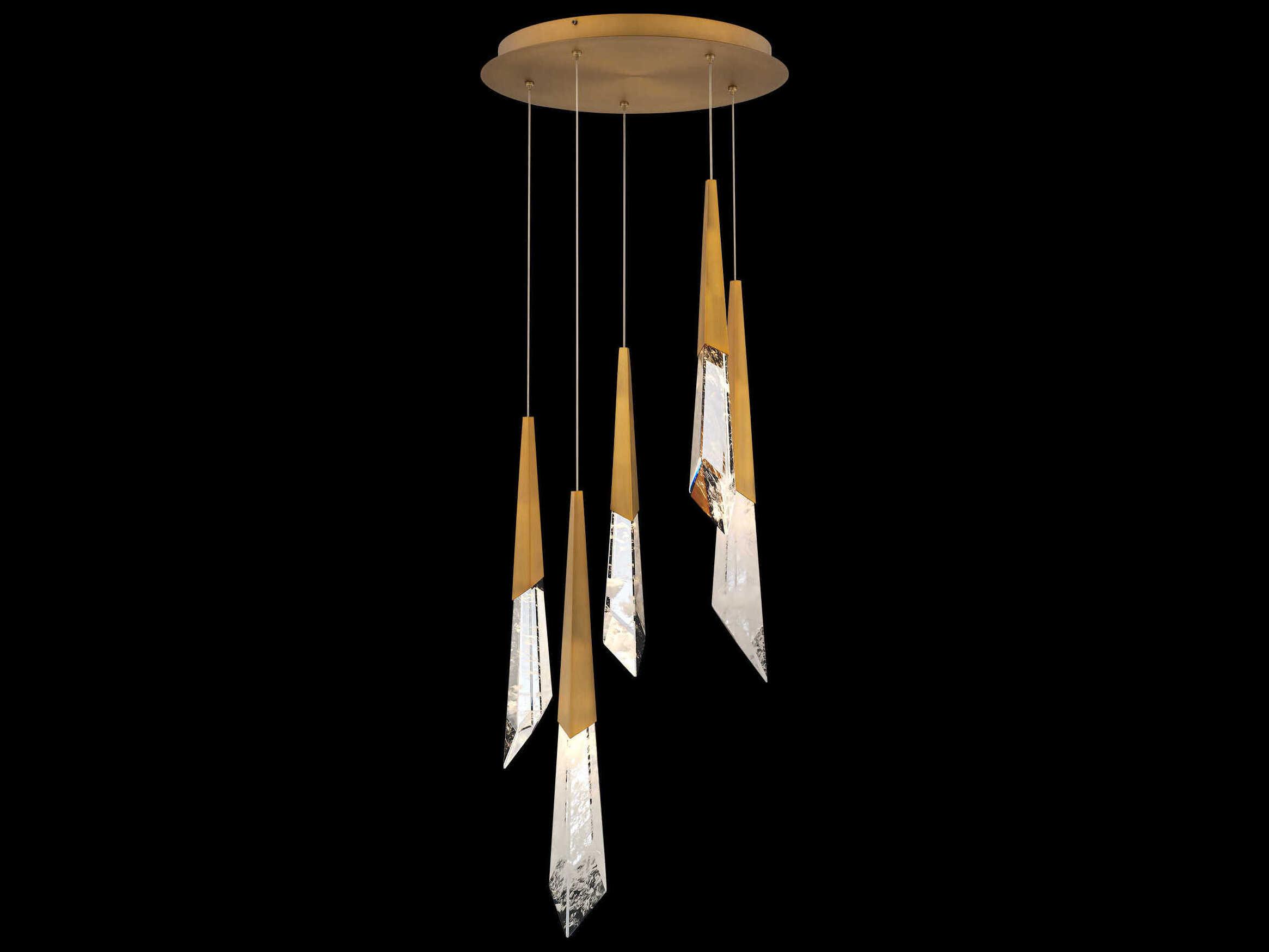 Schonbek Solitude 5-Light Aged Brass Linear Pendant
