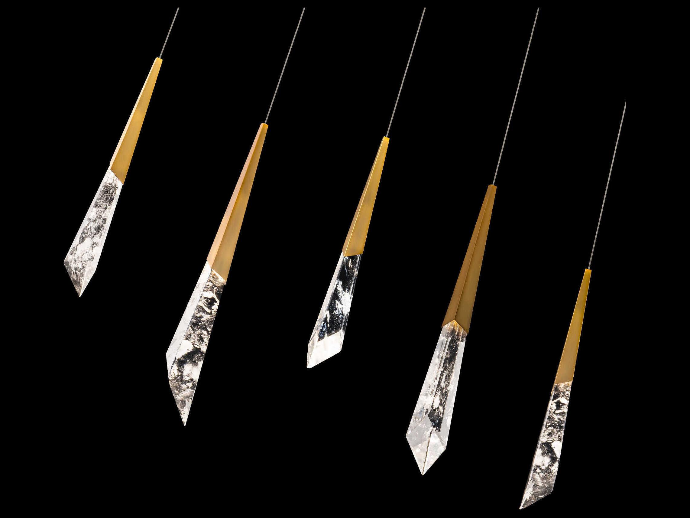 Schonbek Solitude 5-Light Aged Brass Linear Island Pendant