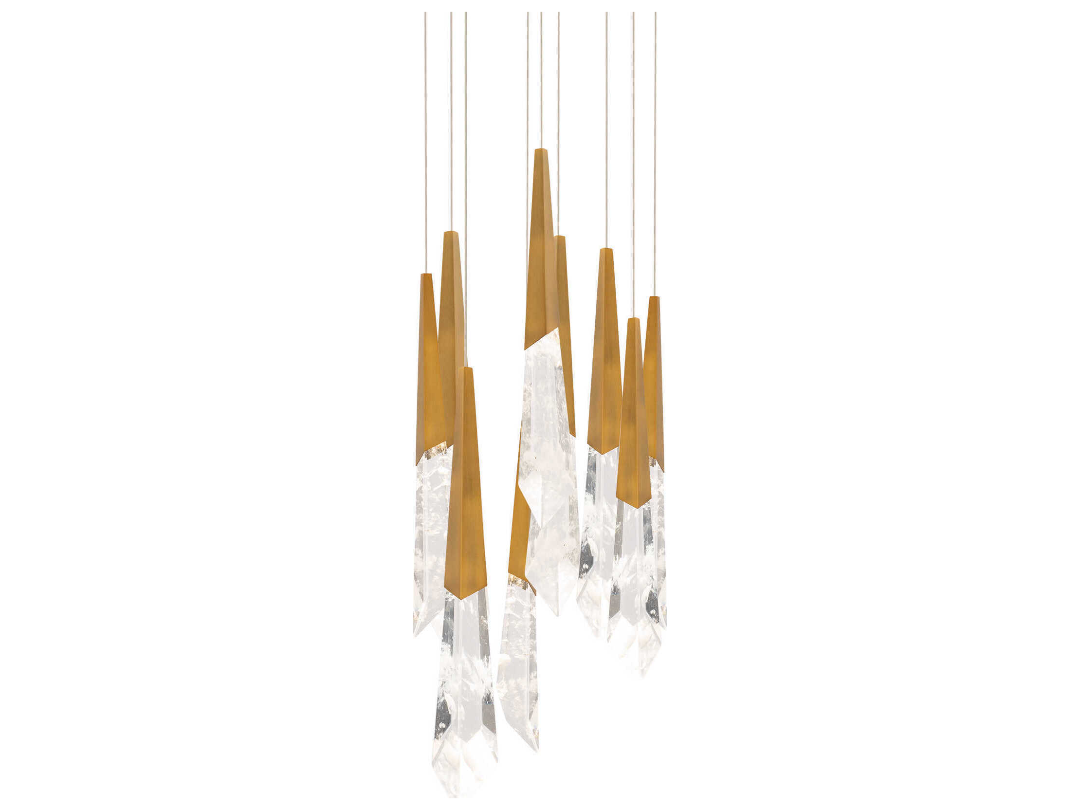 Schonbek Solitude 9-Light Aged Brass Linear Pendant