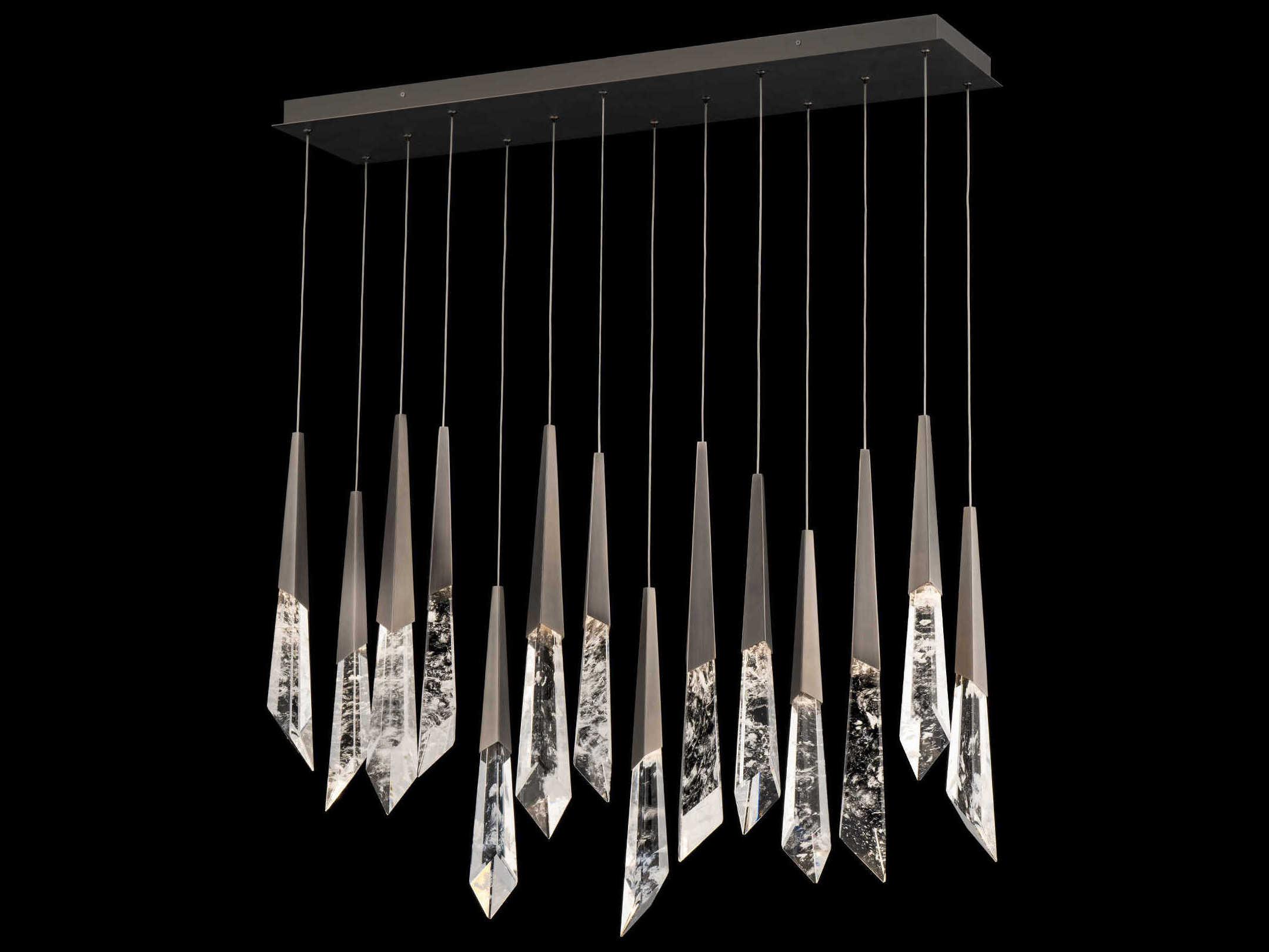 Schonbek Solitude 14-Light Antique Nickel Linear Island Pendant