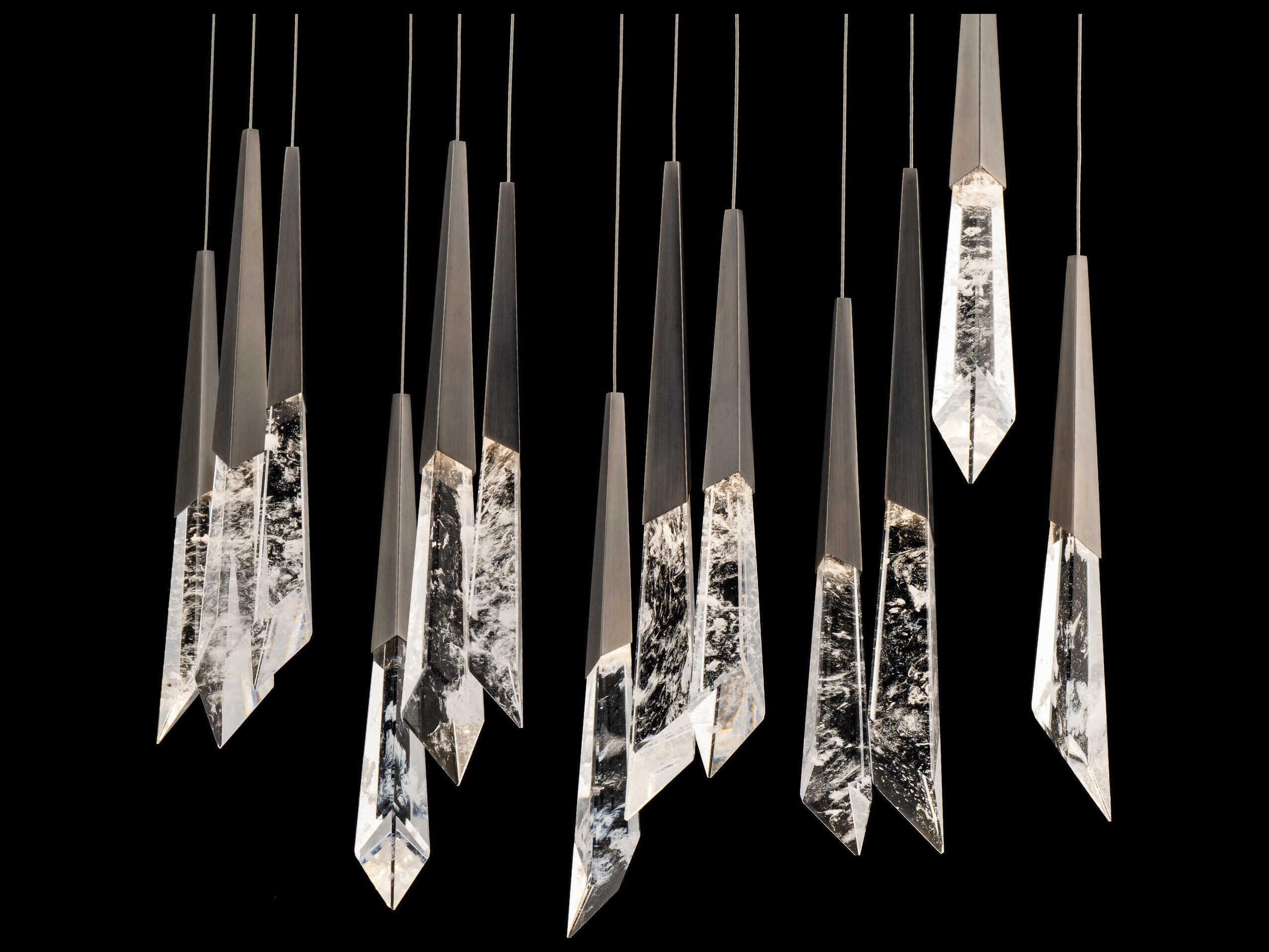 Schonbek Solitude 14-Light Antique Nickel Linear Island Pendant