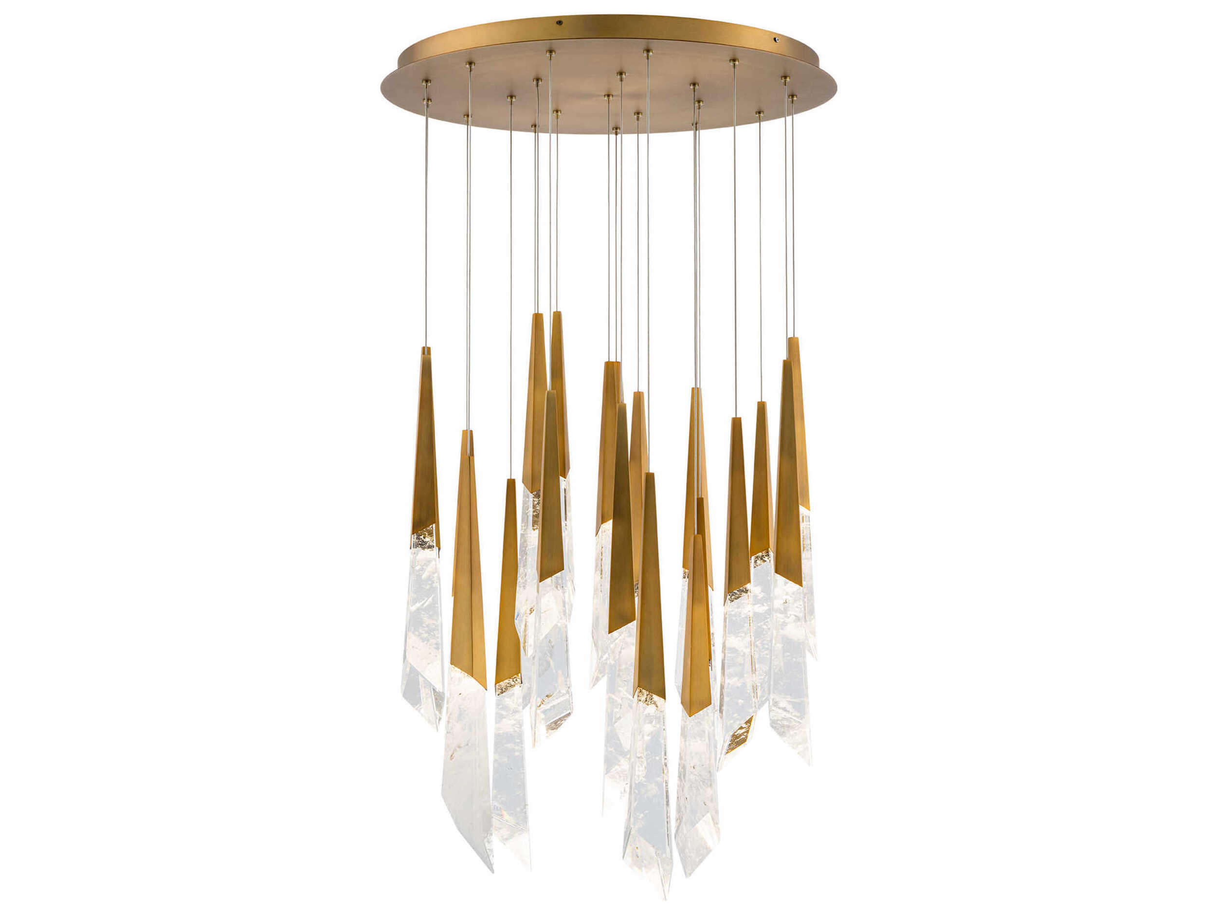 Schonbek Solitude 21-Light Aged Brass Linear Pendant