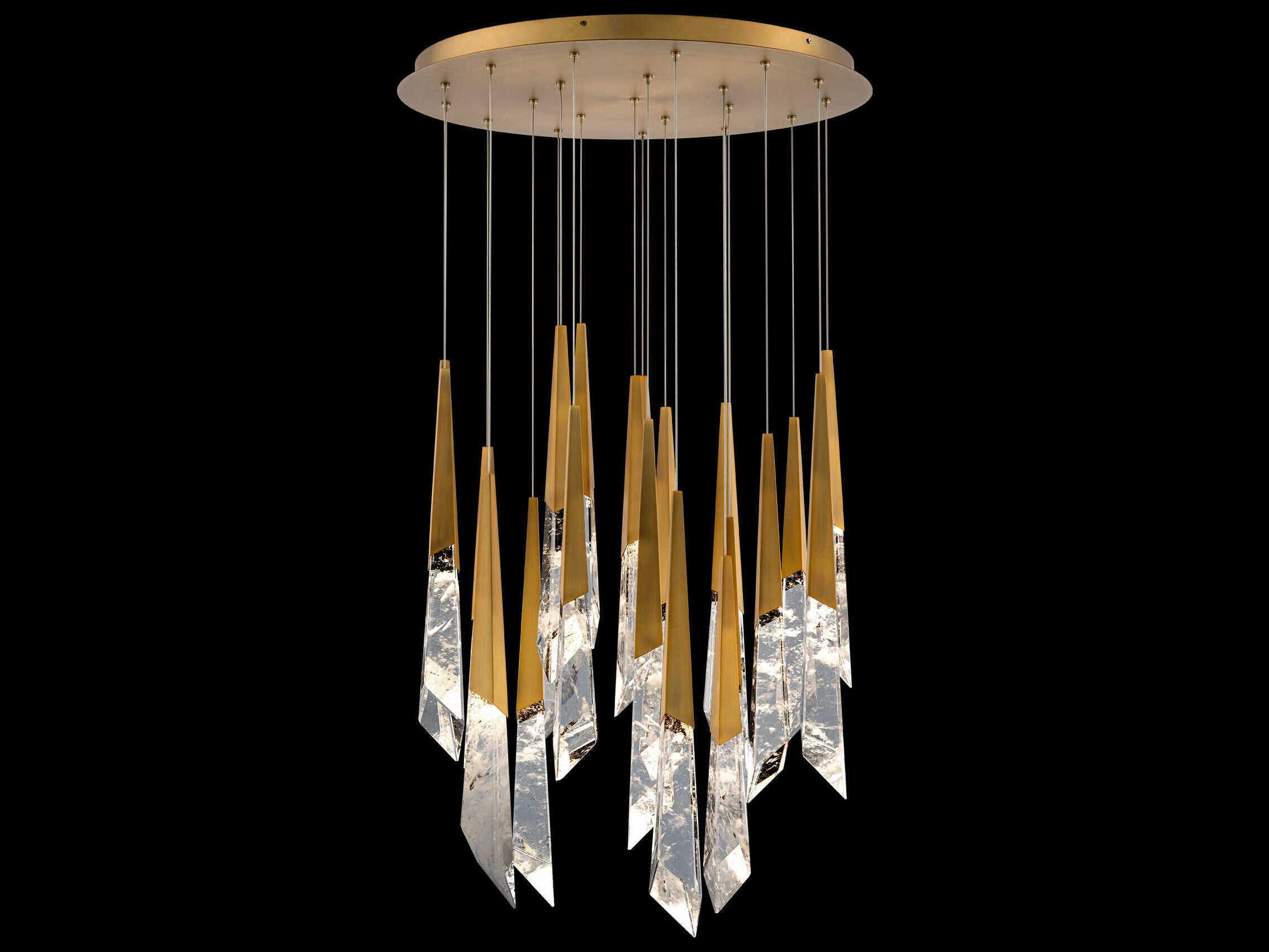 Schonbek Solitude 21-Light Aged Brass Linear Pendant